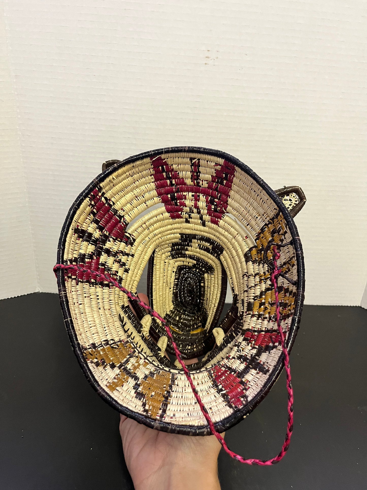 Absolutely fantastic 9 x 8 across old woven mask from panama - Truly unique and great condition Ceremonial style