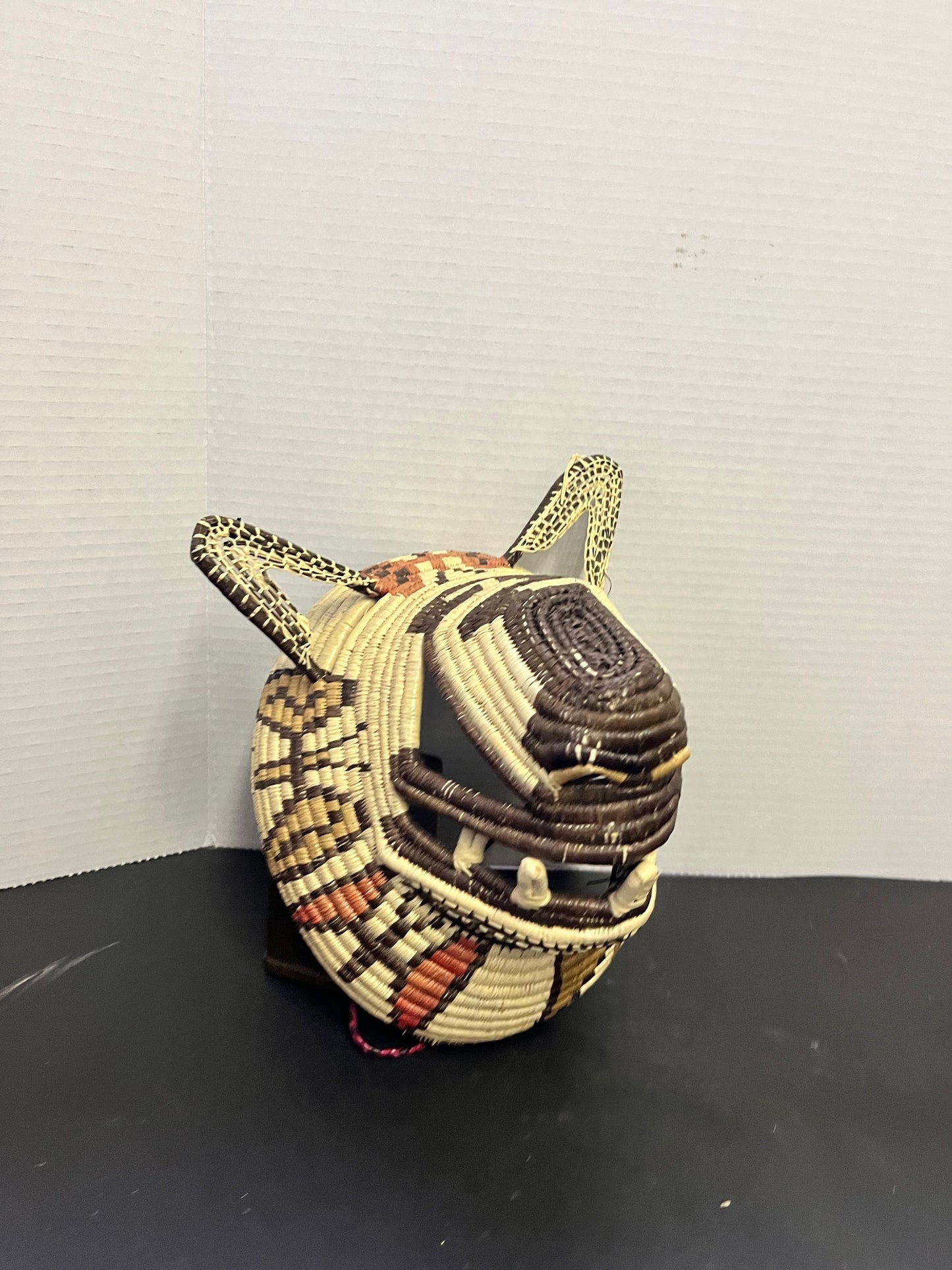 Absolutely fantastic 9 x 8 across old woven mask from panama - Truly unique and great condition Ceremonial style