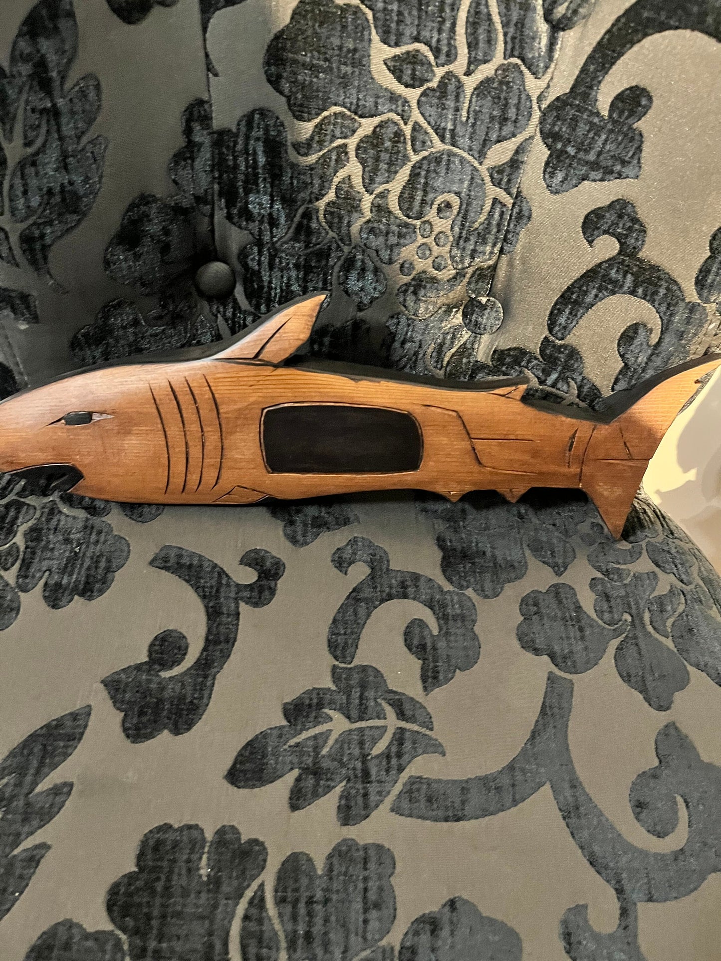 16 x 5 Indigenous First Nations pacific north western First Nations frank frenchie shark cedar carving  wow gift idea