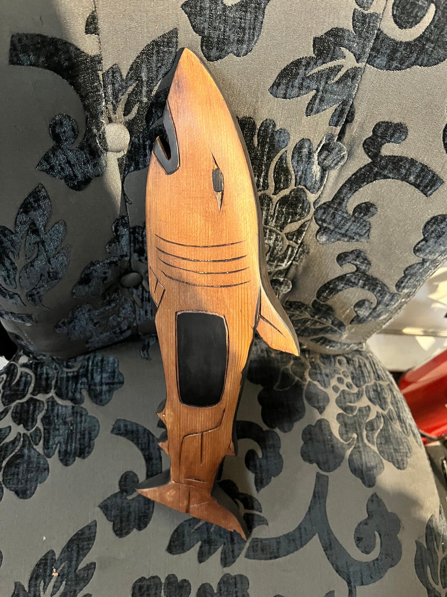 16 x 5 Indigenous First Nations pacific north western First Nations frank frenchie shark cedar carving  wow gift idea