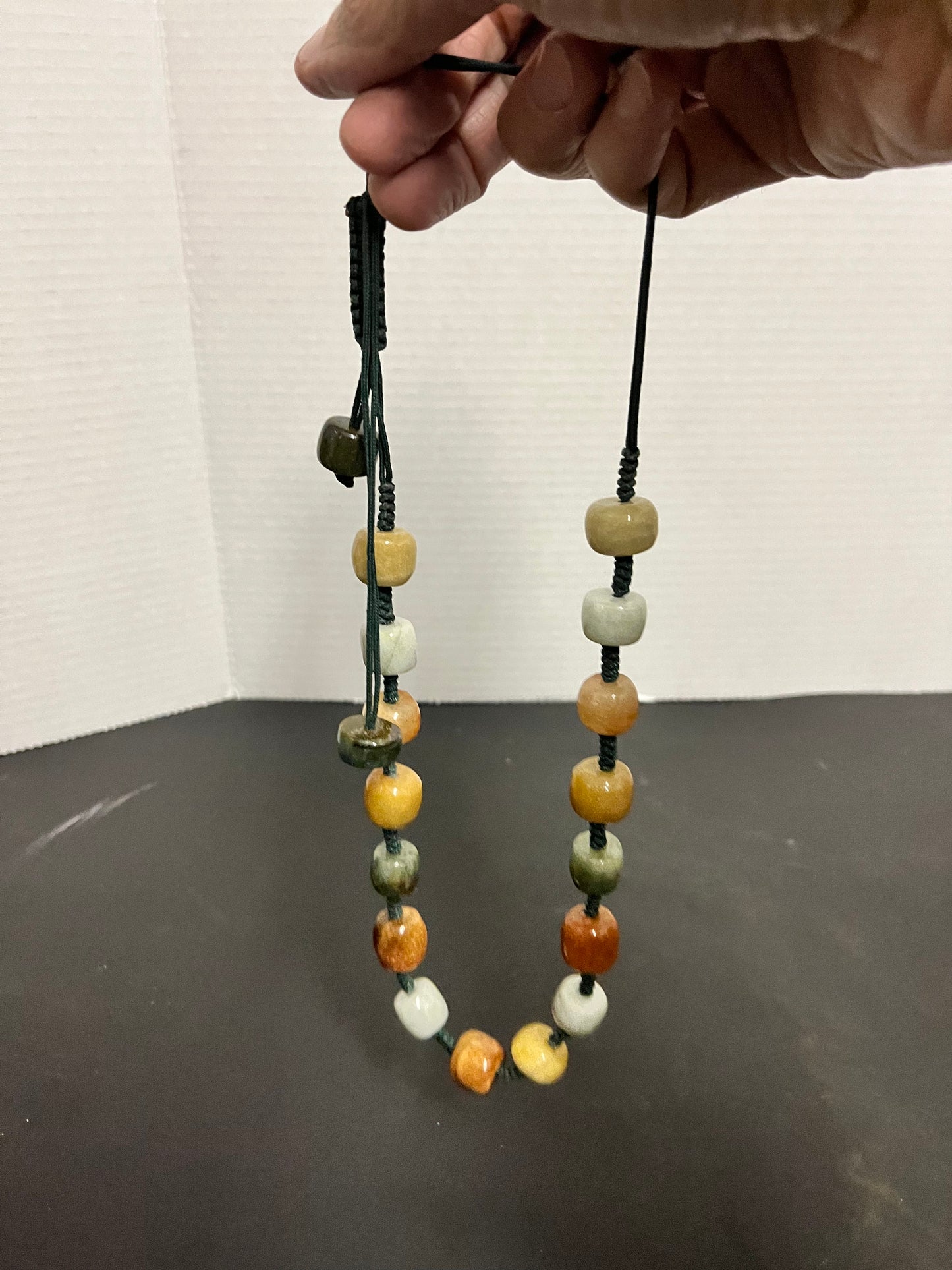 Absolutely fabulous approximately 23 inch long adjustable stone necklace Variety of different stones all polished and wonderful quality