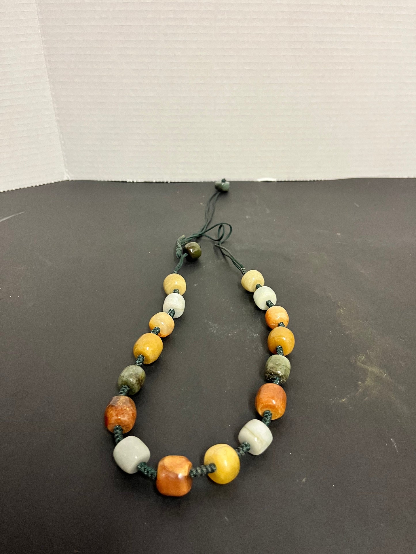 Absolutely fabulous approximately 23 inch long adjustable stone necklace Variety of different stones all polished and wonderful quality