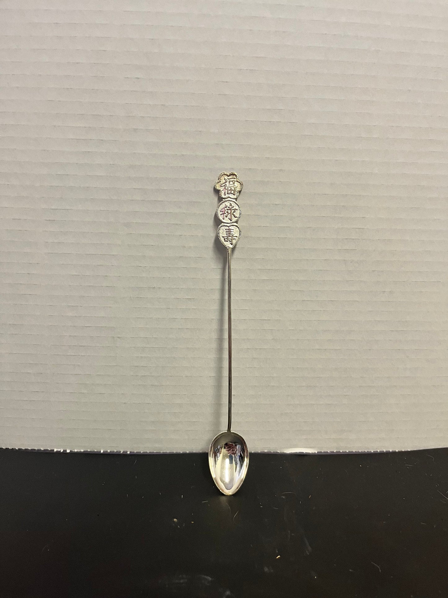 Absolutely fantastic heavy 7 inch Chinese sterling spoon marked silver in back COFFEE spoon nice quality perfect gift