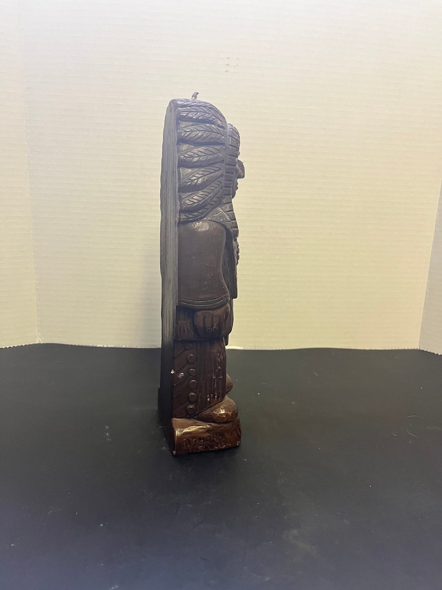Absolutely fabulous 11 x 3 Canadian made vintage candle depicting a old fashion cigar store Indian Perfect condition great gift - unusual