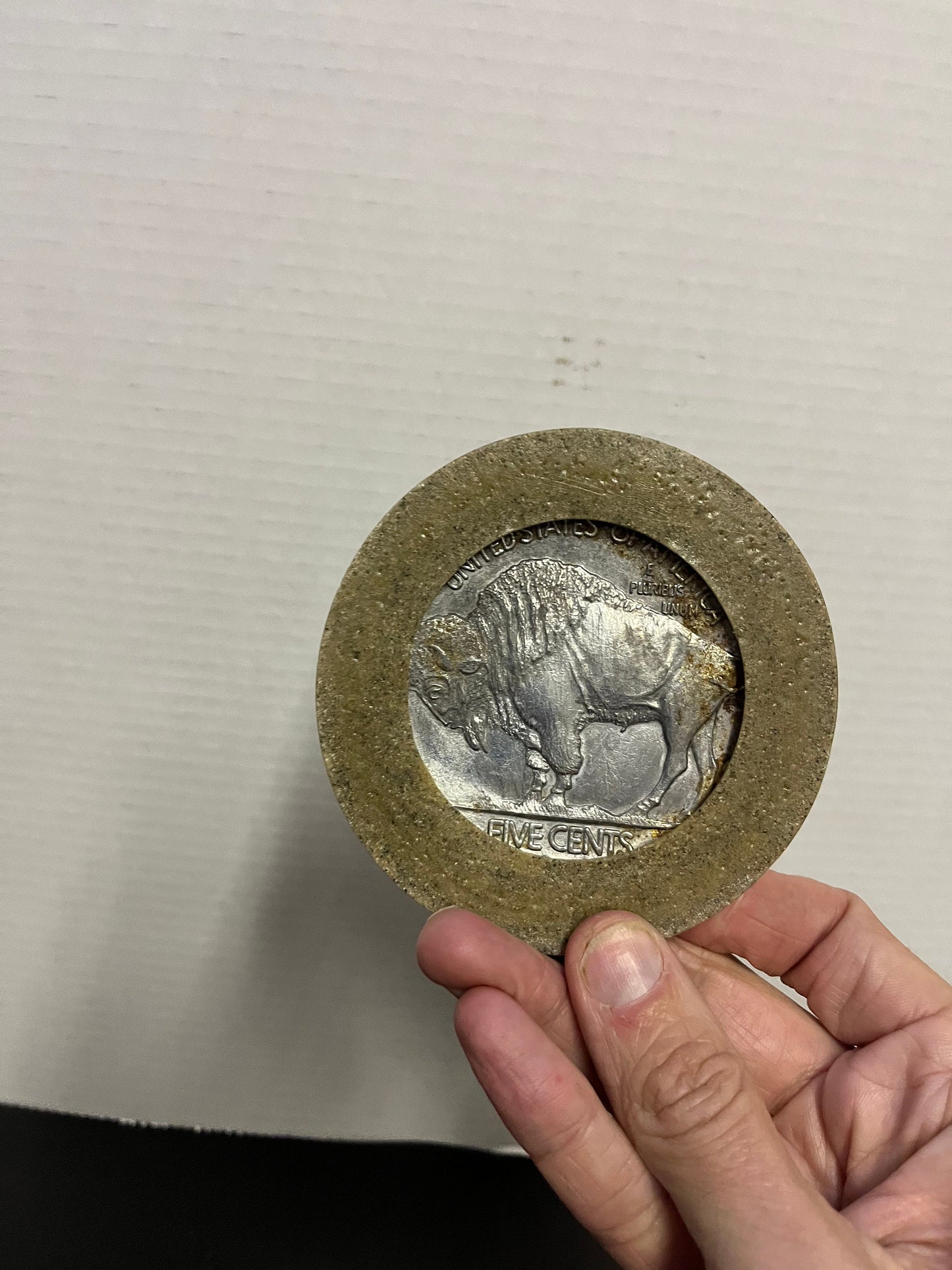 Ridiculously cool 5 inch American liberty 1913 buffalo nickel plaque or coaster Cool detail and great look and a perfect gift