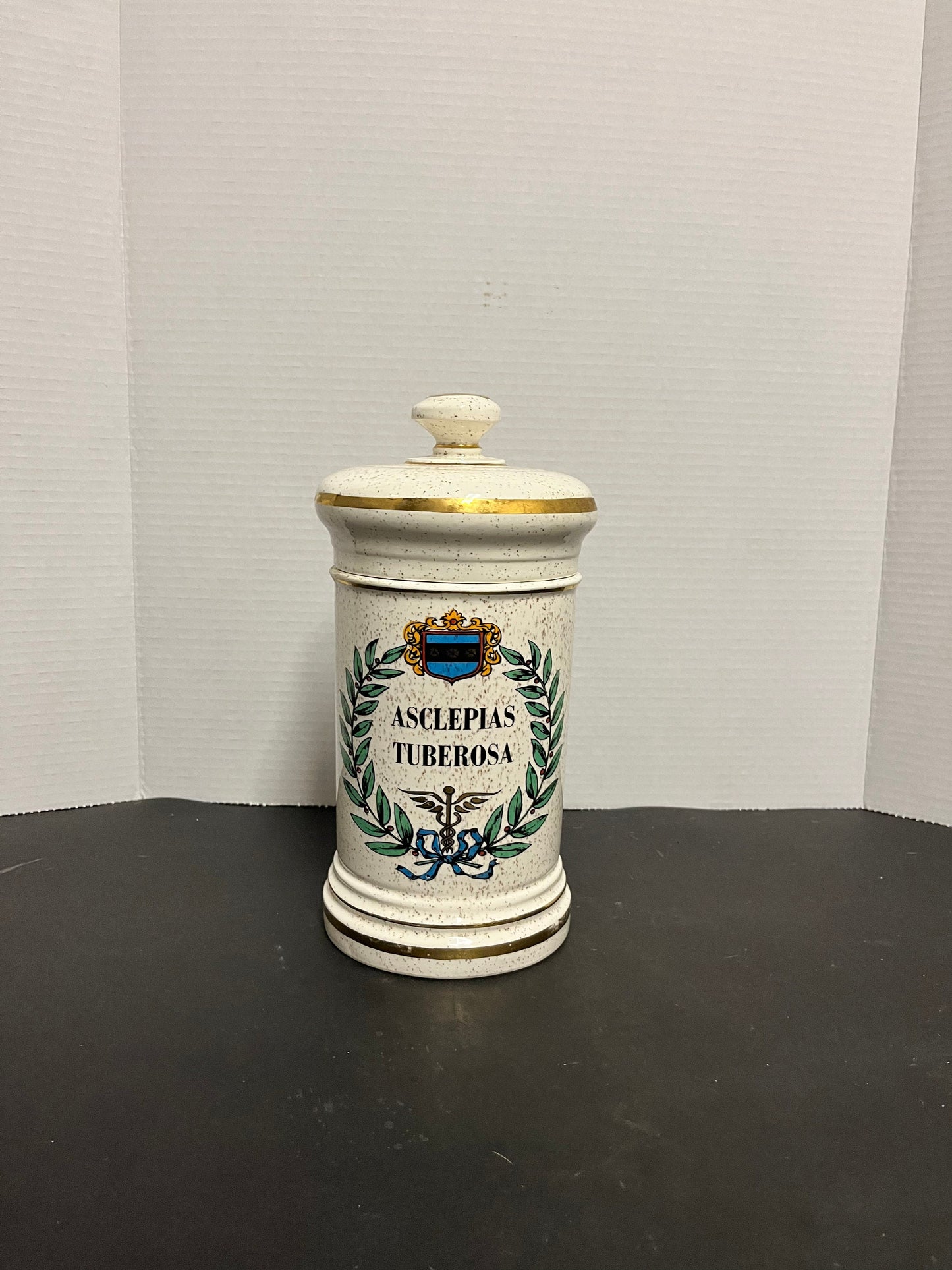 Very cool 10 inch French apothecary lidded jar  Authentic and perfect condition would make a great gift