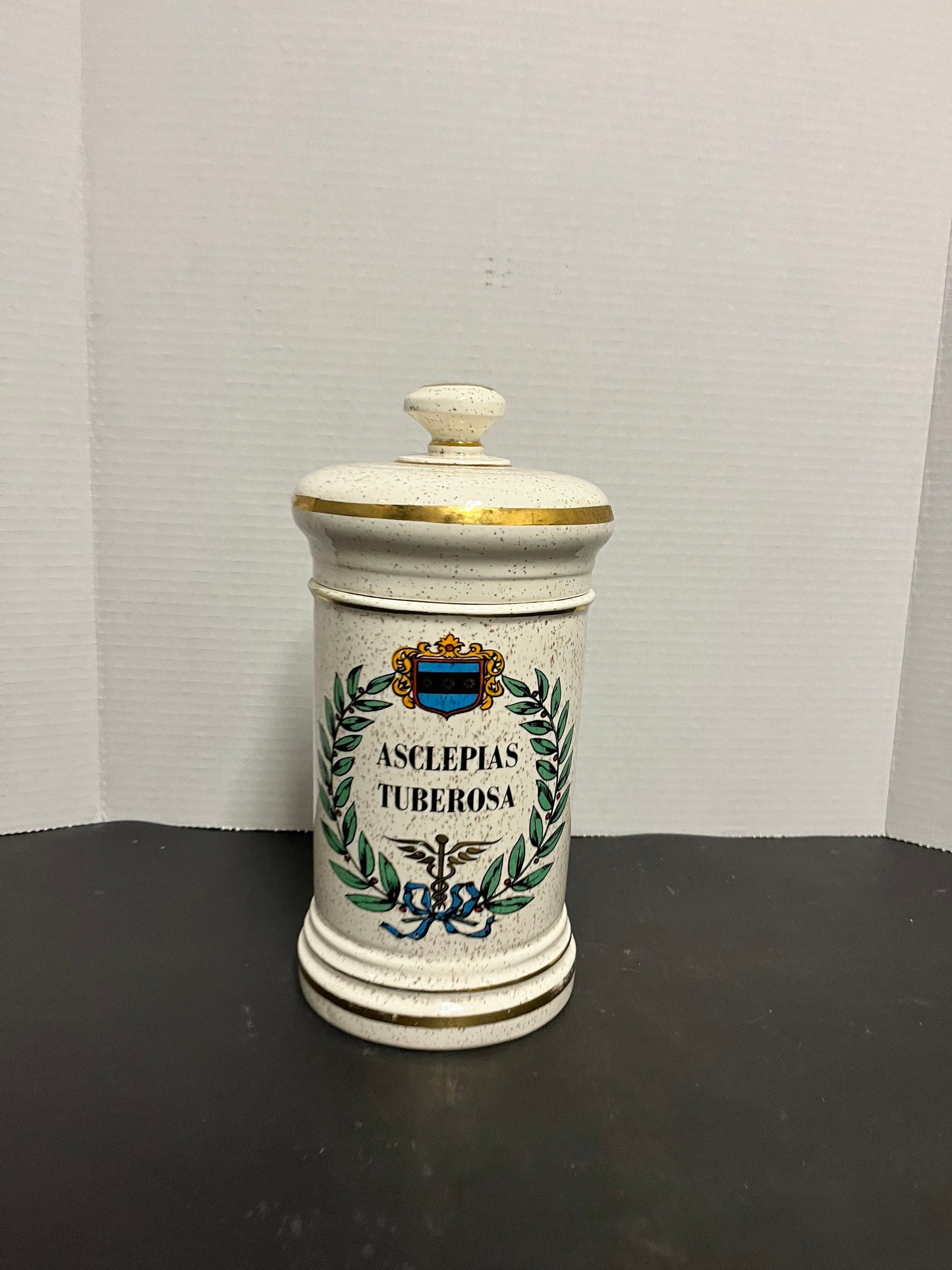 Very cool 10 inch French apothecary lidded jar  Authentic and perfect condition would make a great gift