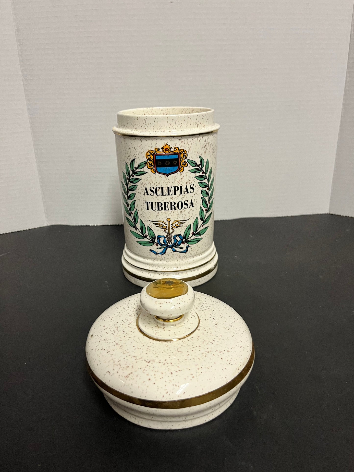 Very cool 10 inch French apothecary lidded jar  Authentic and perfect condition would make a great gift