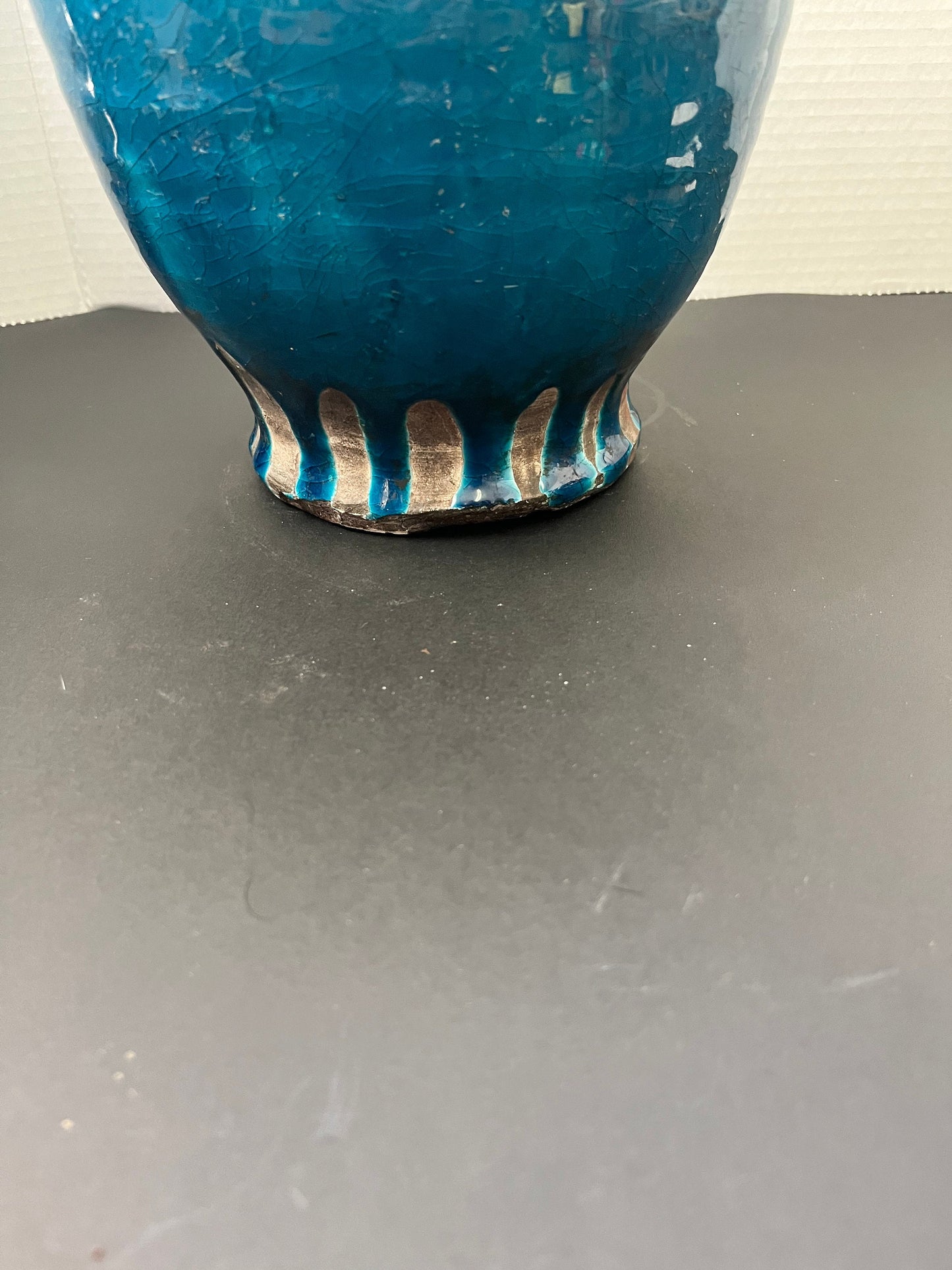 Magnificent rare museum quality 13 1/2 inch tall by 5 inch wide authentic ming dynasty glazed tri handled Vase Ming dynasty Chinese vase