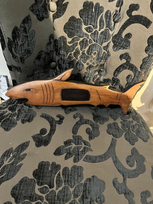 16 x 5 Indigenous First Nations pacific north western First Nations frank frenchie shark cedar carving  wow gift idea