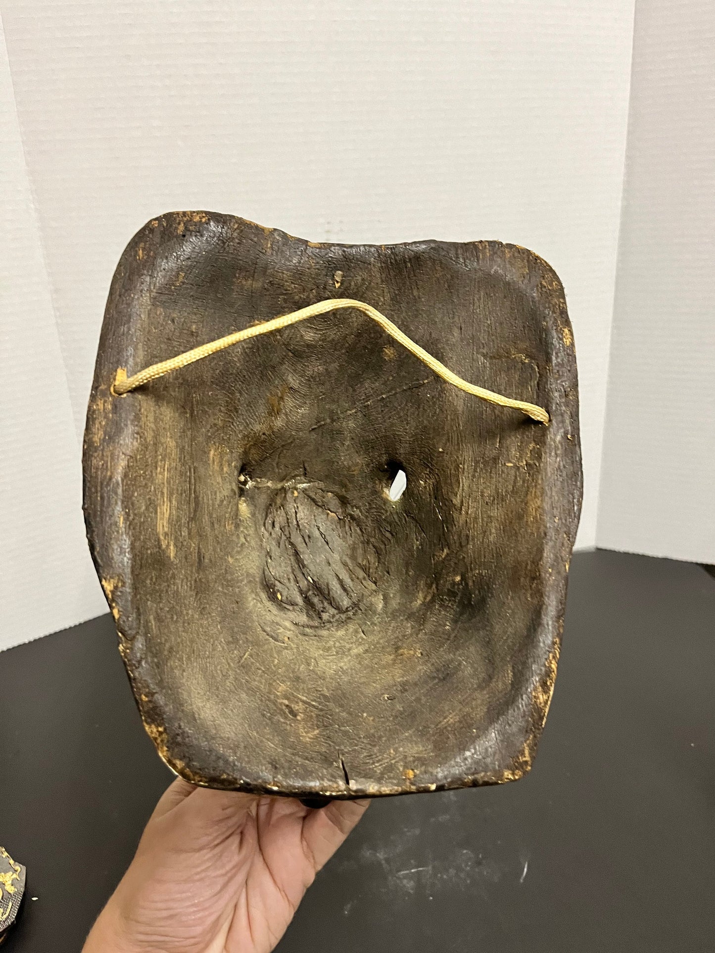 9 inch polychrome antique South American mask great paint and patina an overall amazing tribal look very unique features in detail