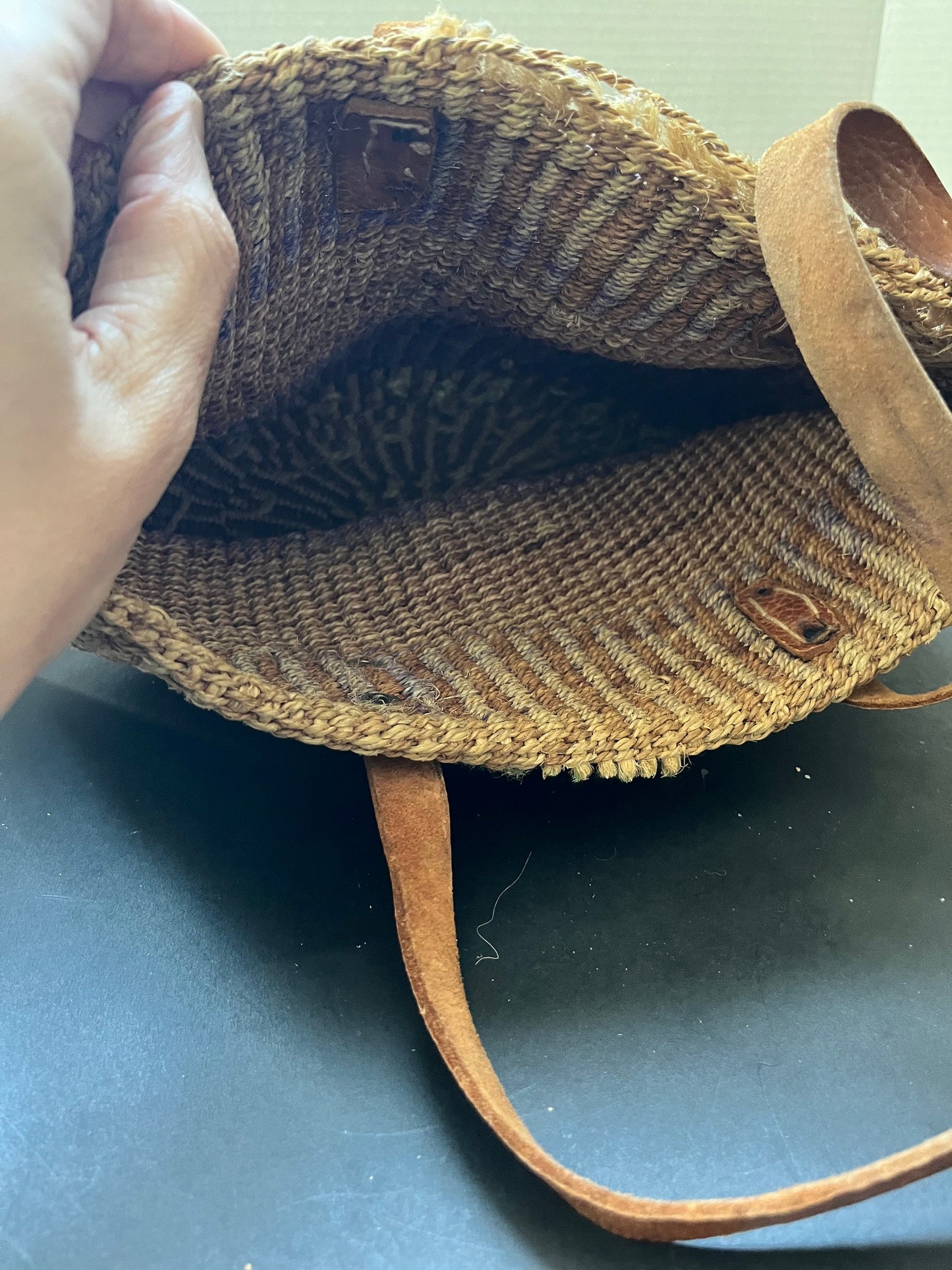 21 inch tall authentic indigenous Alaskan Sally bag amazing piece of Alaskan indigenous history, ready to use a gift or collect wow wow