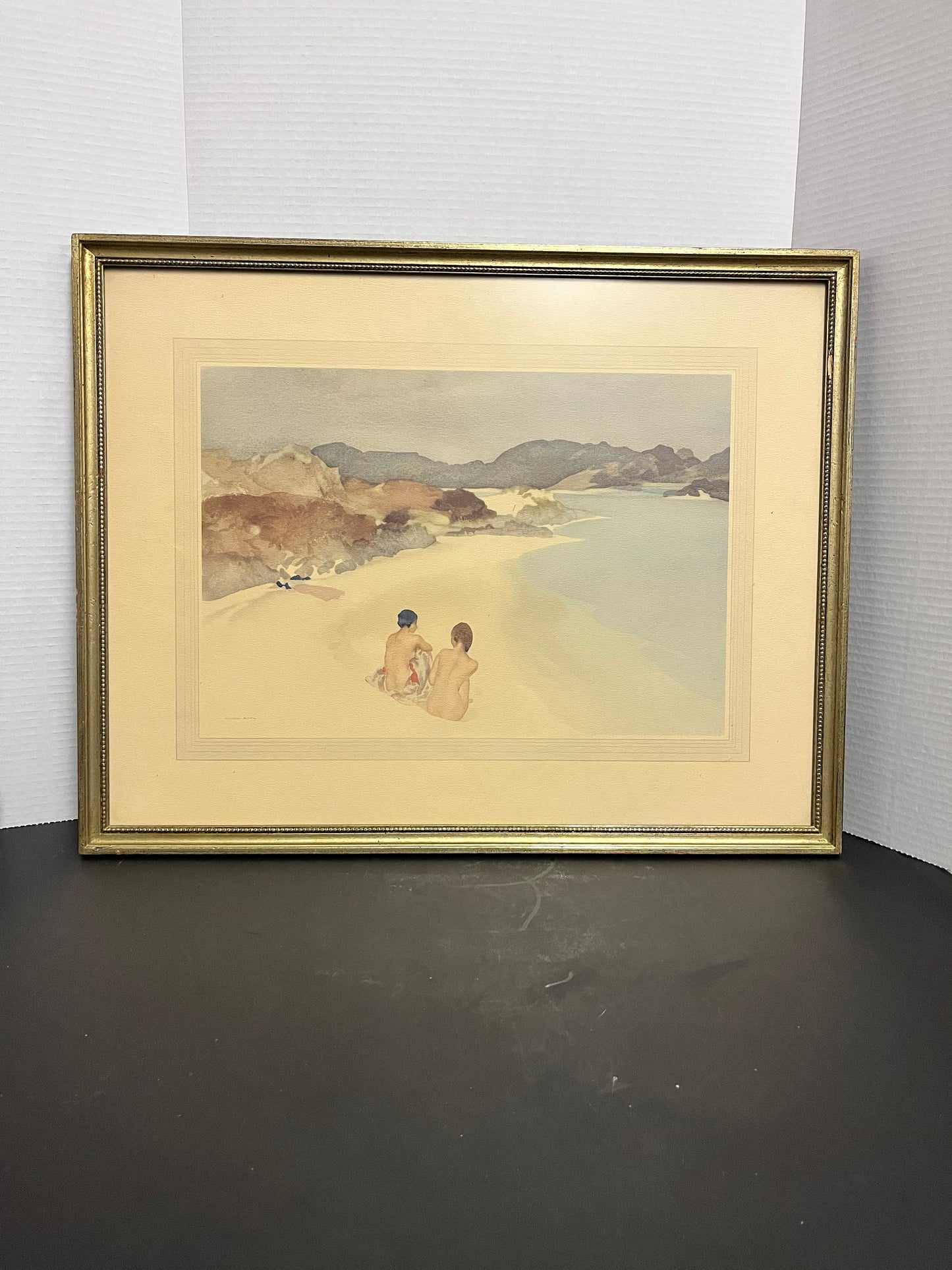 W Russell flint original signed print possibly watercolour great Condition bathing nudes 23 x 18