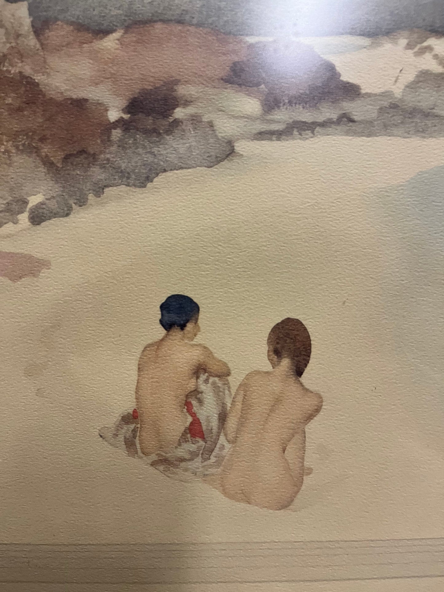 W Russell flint original signed print possibly watercolour great Condition bathing nudes 23 x 18