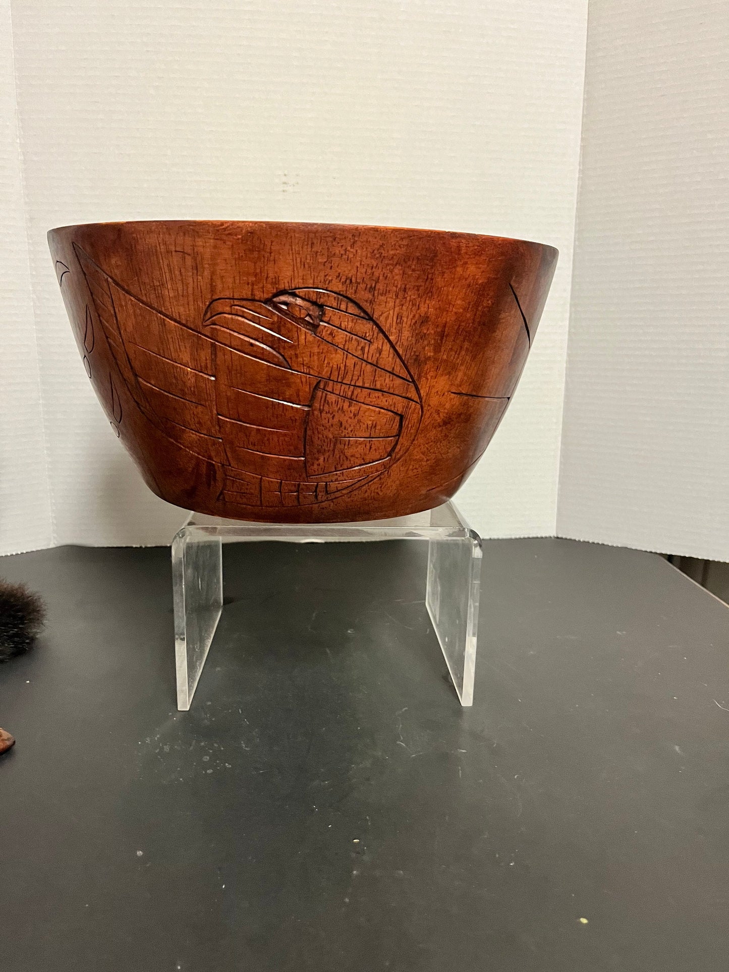 Absolutely fabulous 14 x 7 high authentic indigenous pacific northwest coast Well carved feast bowl Frank Frenchie!