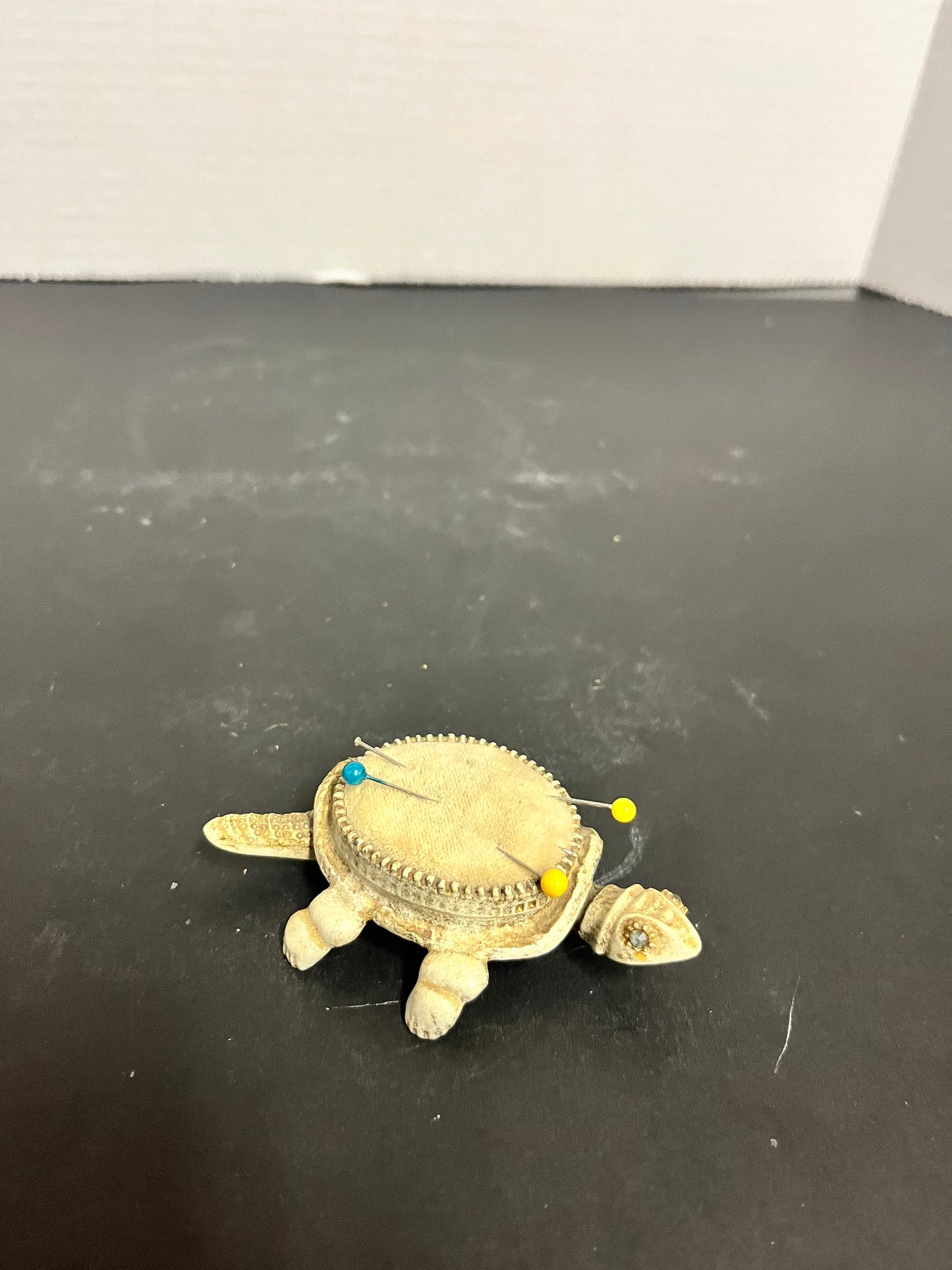 3 inch vintage metal reticulating pin cushion