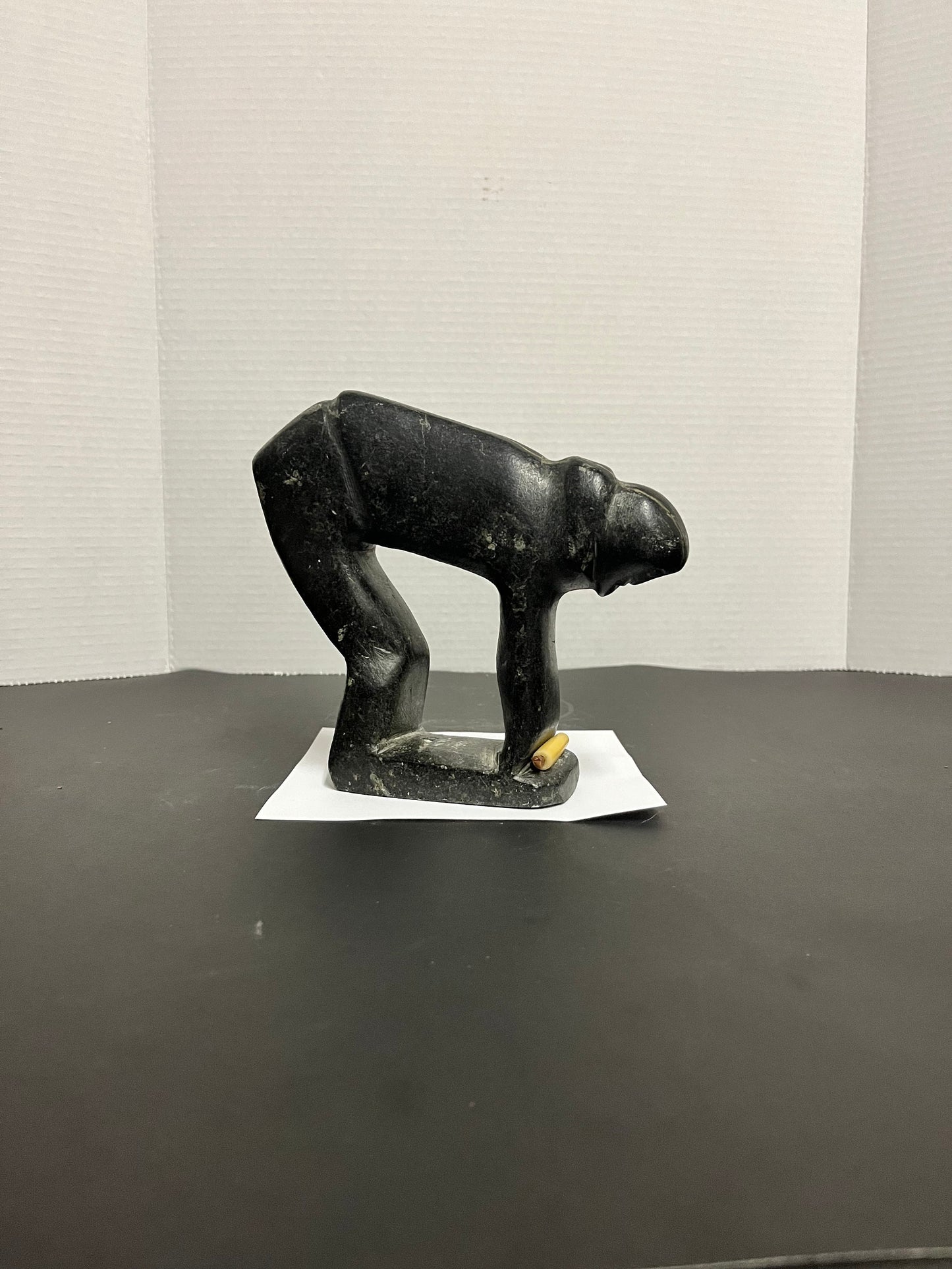 Antique Inuit soapstone statue amazing museum, quality 7 x 7 very very old well carved and pristine condition Inuit man wow gift