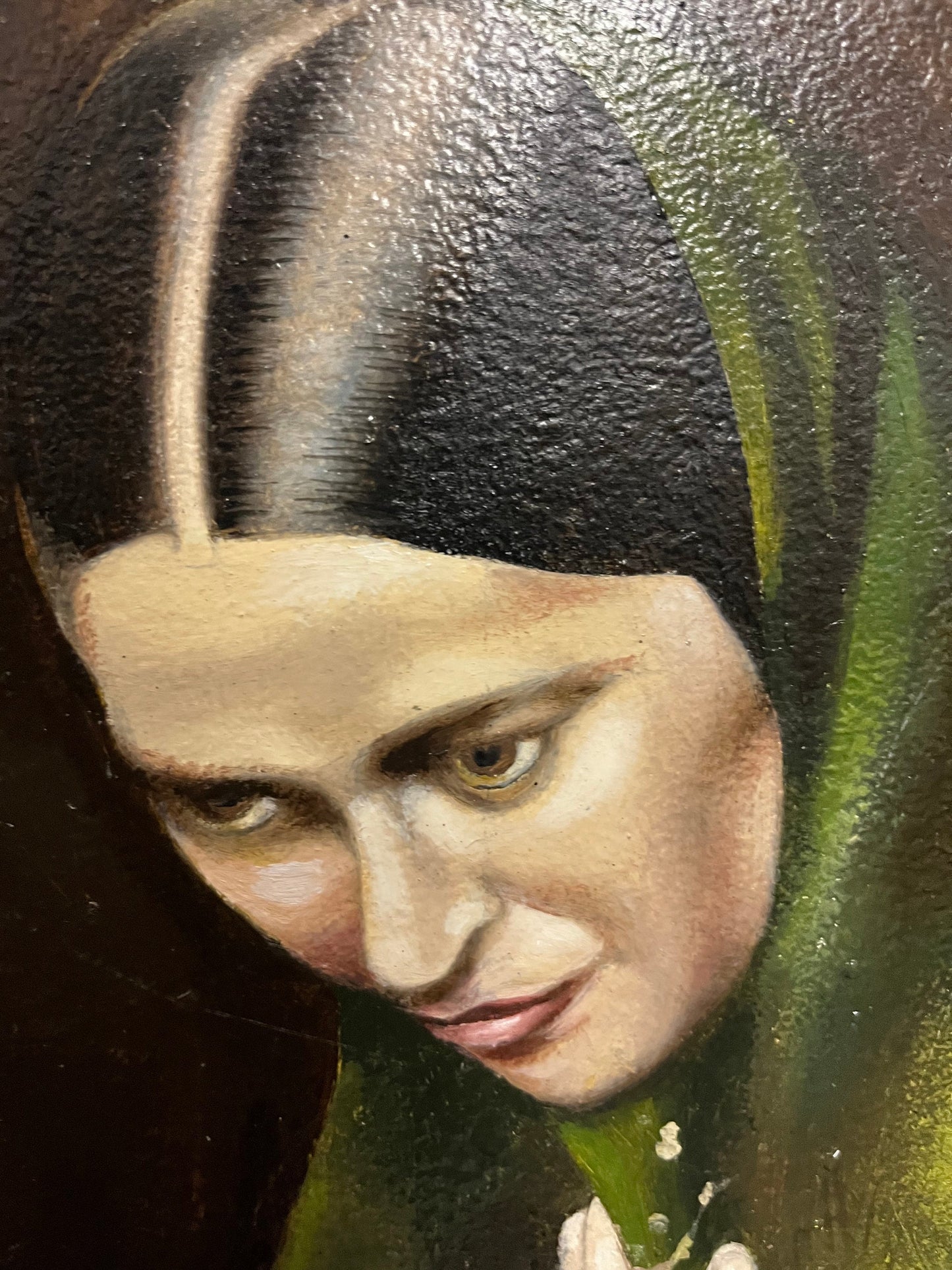 21 x 18 original painting in shabby chic frame absolute masterpiece, probably European late 19 century wonderful artwork, and great gift