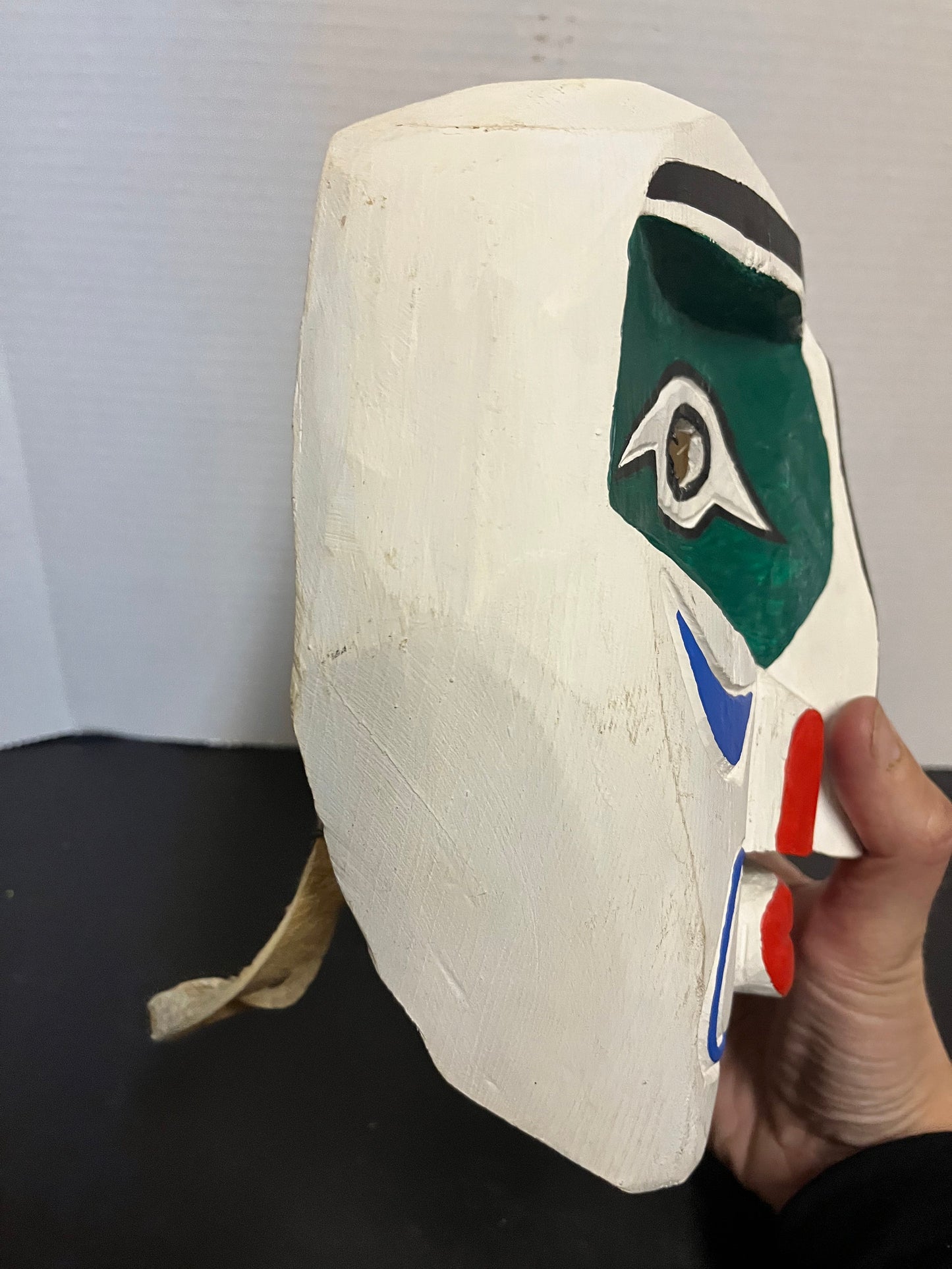 Stunning 9 inch signed, indigenous first nations carved and well painted Mask wonderful imagery, and ready to hang and perfect gift