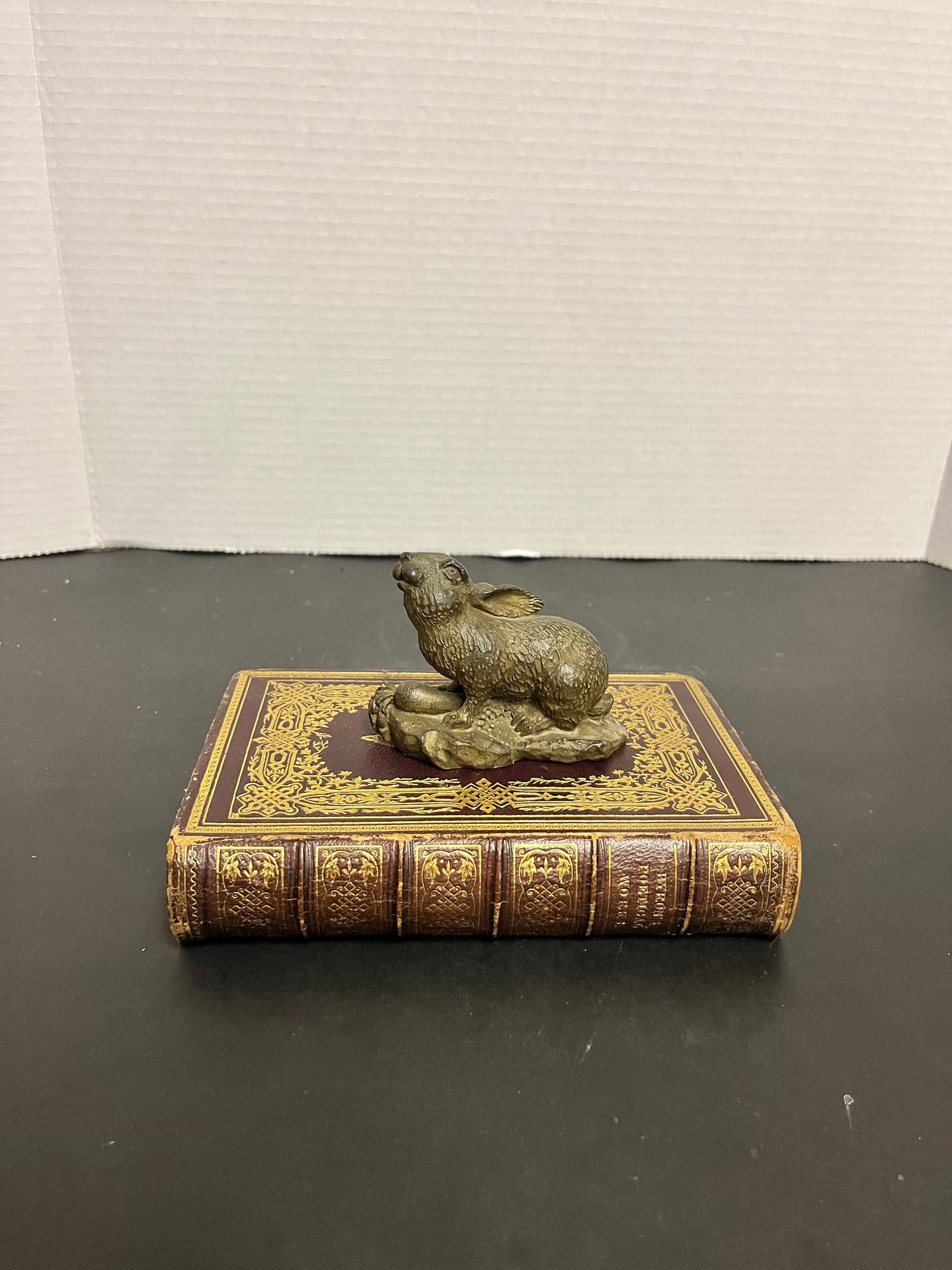 3 inch Chinese bronze rabbit with carrot great patina and look nice quality - super gift
