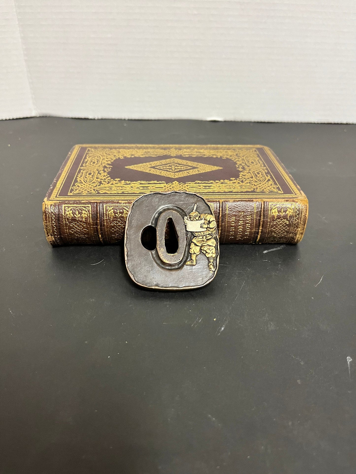 Absolutely stunning museum quality antique Japanese bronze samurai tsuba top quality 3 inches - wow wow signed Tsuba rare