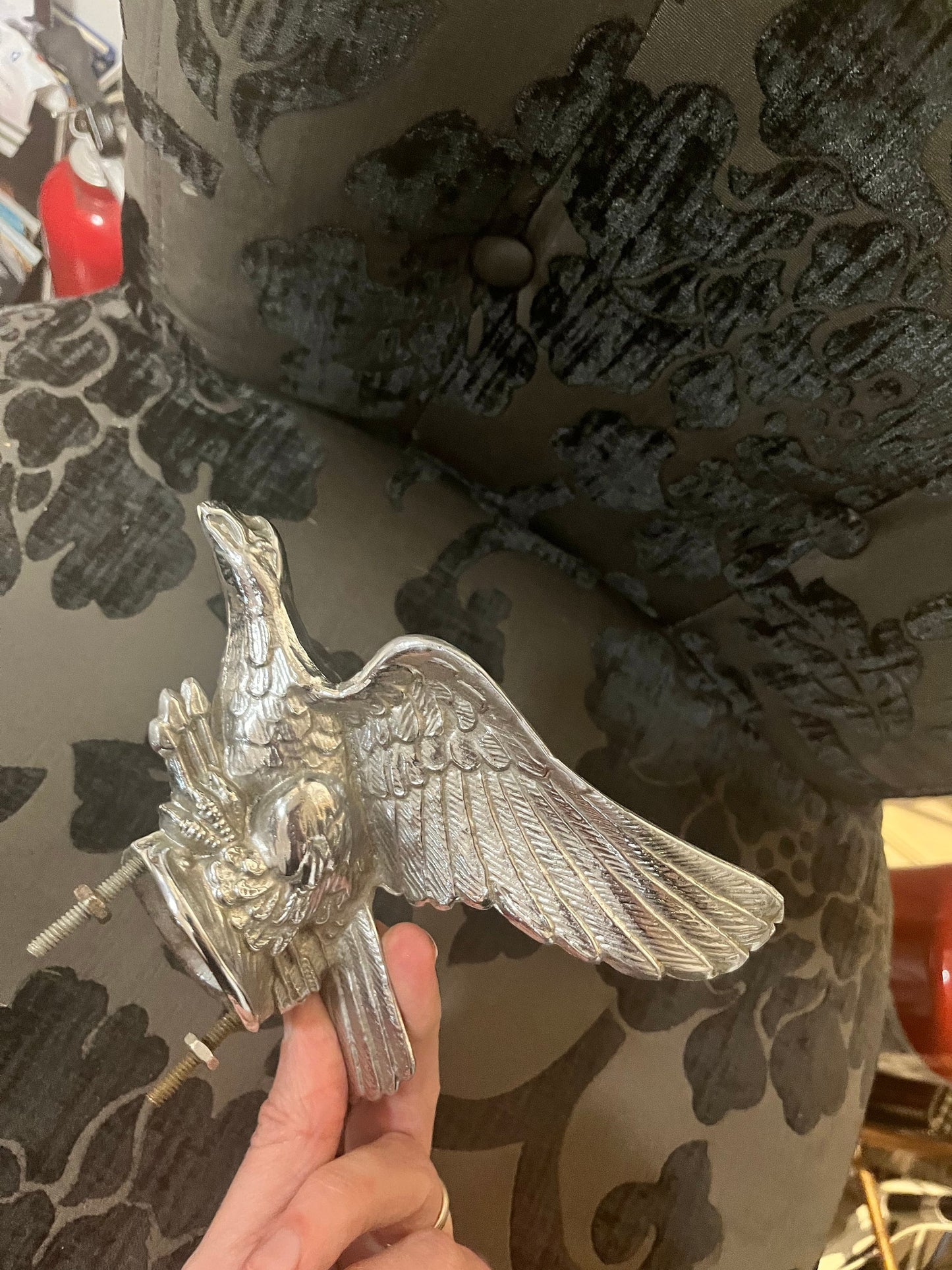 6 x 6 authentic Chrome eagle car mascot great condition and patina wow wow