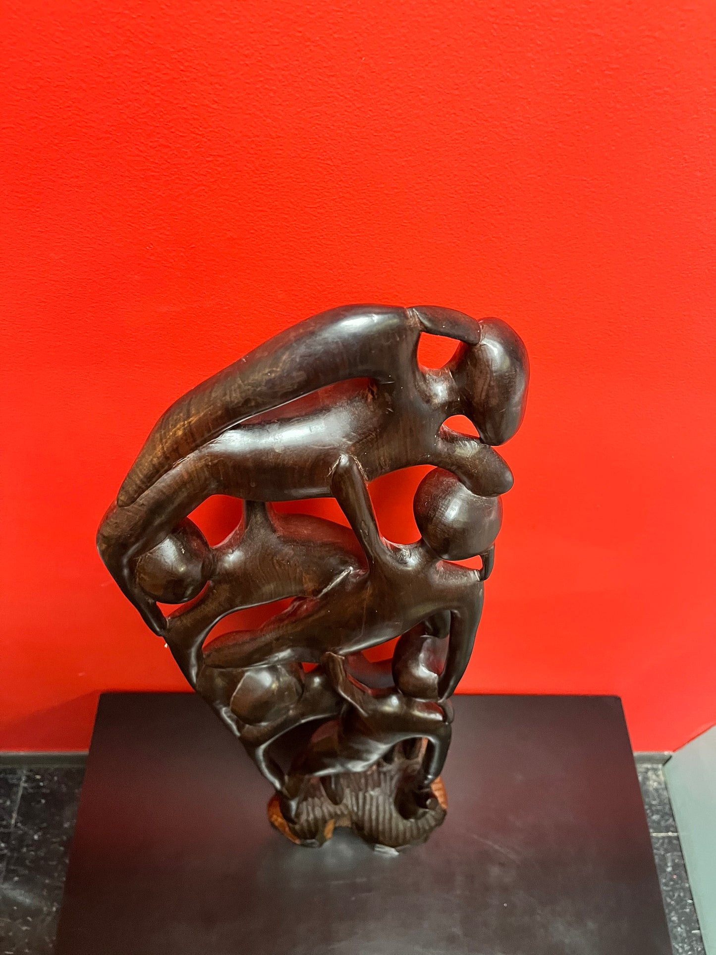 Rare 34 inch tall absolutely fantastic Makonde abstract  ebony wood statue  mint condition, vintage African beauty  truly a museum piece