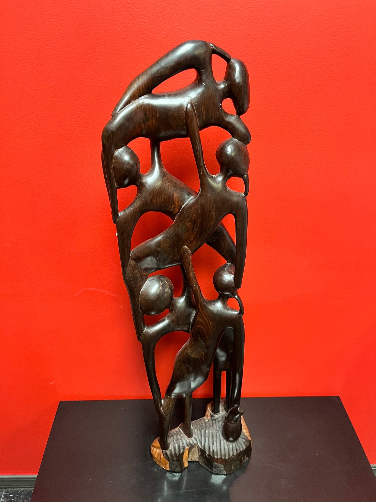 Rare 34 inch tall absolutely fantastic Makonde abstract  ebony wood statue  mint condition, vintage African beauty  truly a museum piece