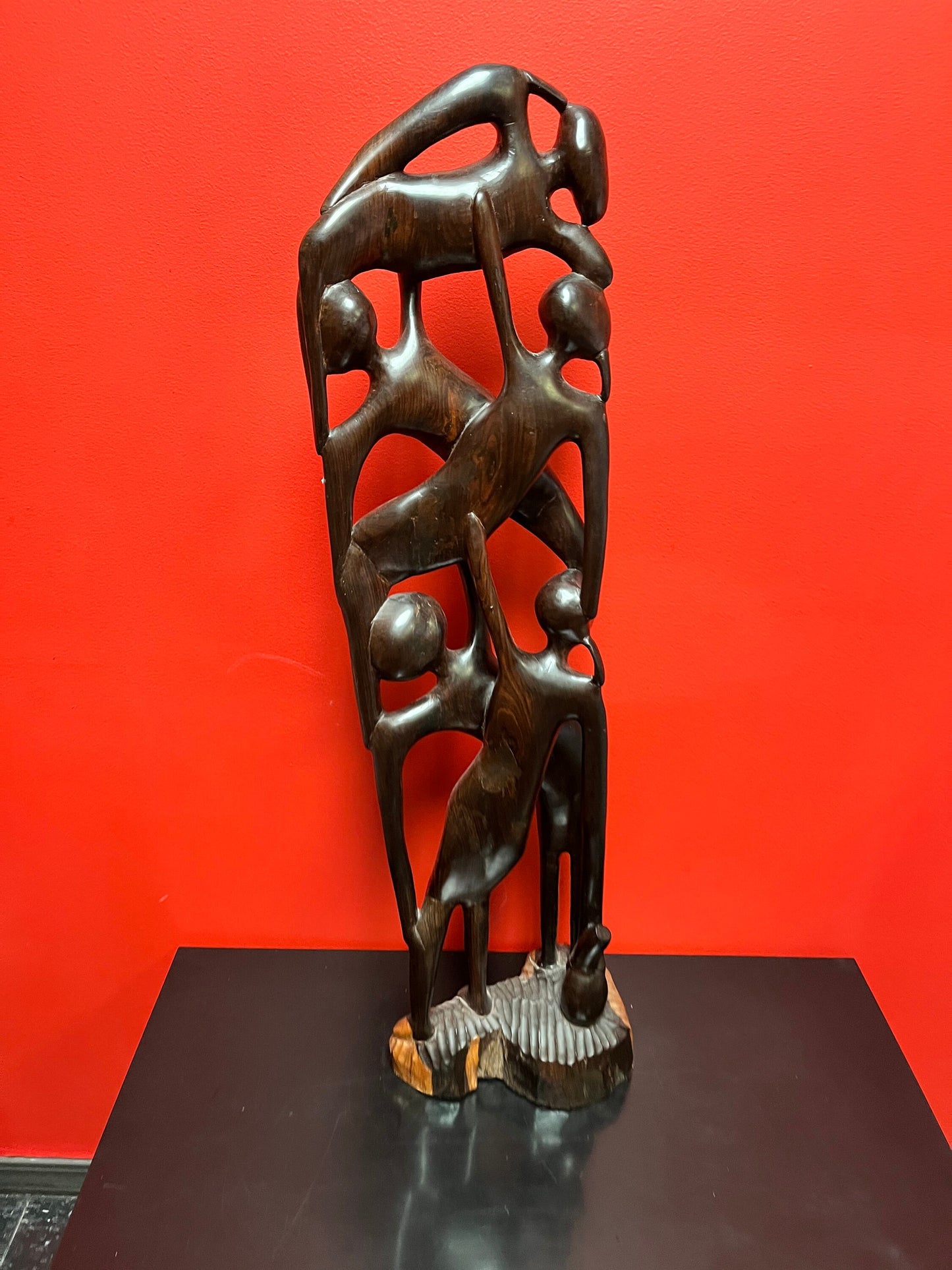 Rare 34 inch tall absolutely fantastic Makonde abstract  ebony wood statue  mint condition, vintage African beauty  truly a museum piece