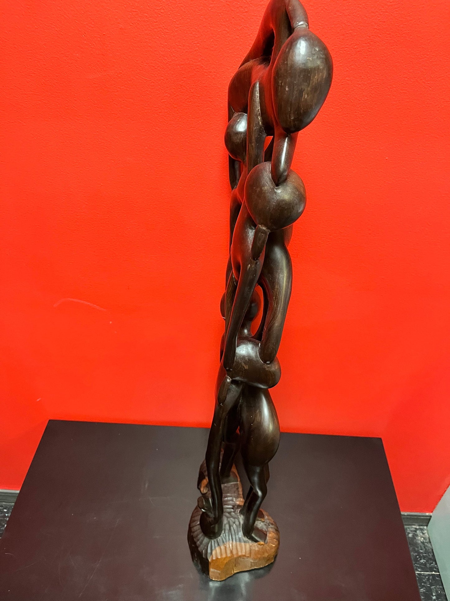 Rare 34 inch tall absolutely fantastic Makonde abstract  ebony wood statue  mint condition, vintage African beauty  truly a museum piece