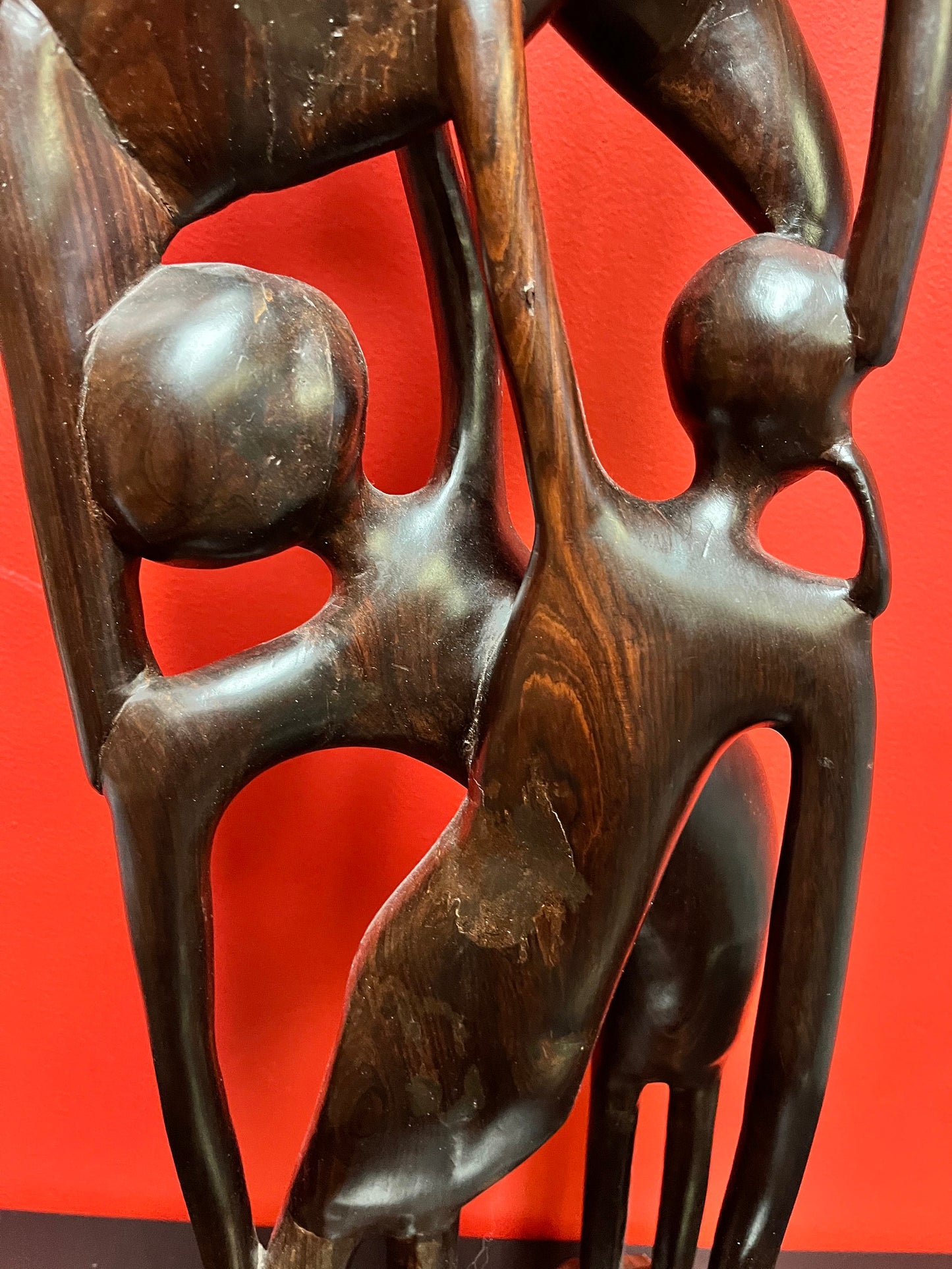 Rare 34 inch tall absolutely fantastic Makonde abstract  ebony wood statue  mint condition, vintage African beauty  truly a museum piece