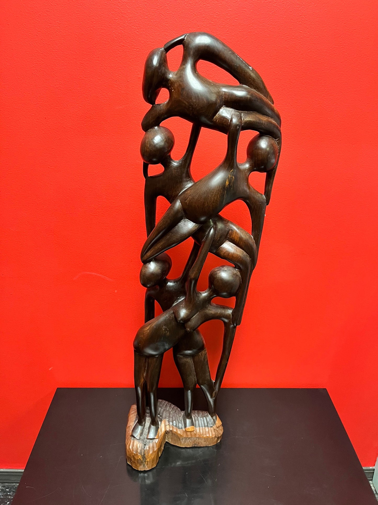 Rare 34 inch tall absolutely fantastic Makonde abstract  ebony wood statue  mint condition, vintage African beauty  truly a museum piece