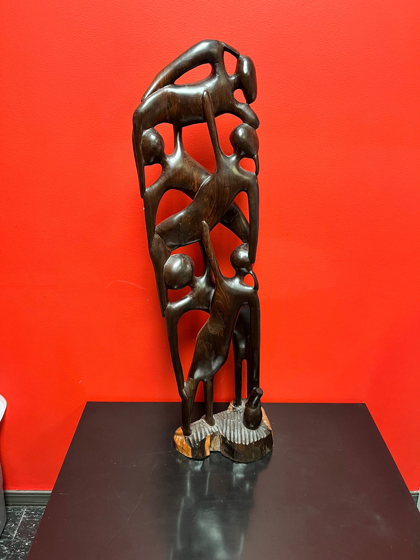 Rare 34 inch tall absolutely fantastic Makonde abstract  ebony wood statue  mint condition, vintage African beauty  truly a museum piece