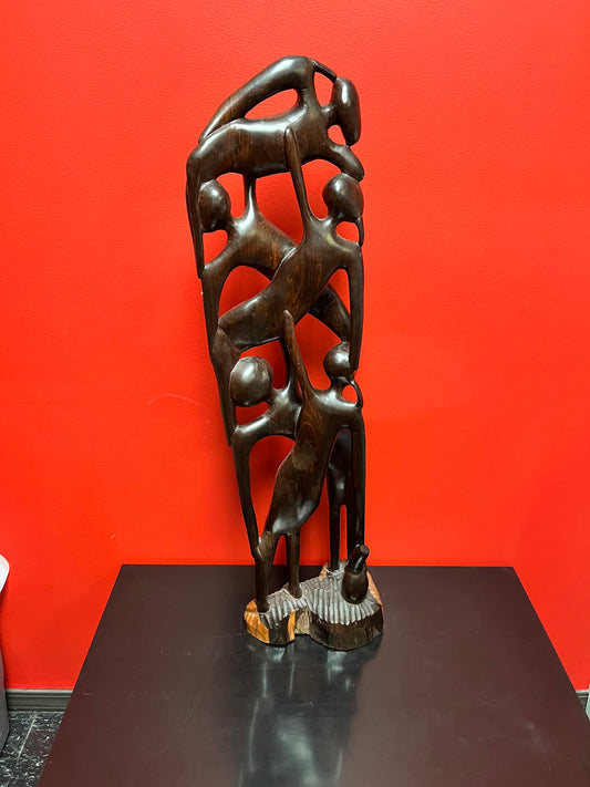 Rare 34 inch tall absolutely fantastic Makonde abstract  ebony wood statue  mint condition, vintage African beauty  truly a museum piece