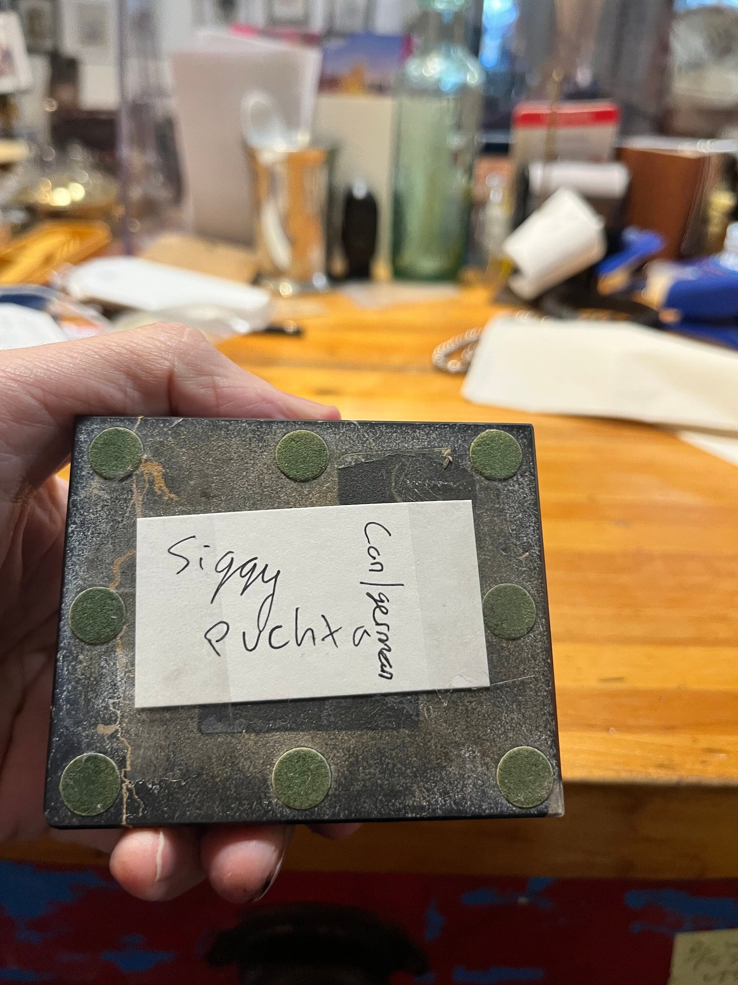 3 inch Muscott bronze statue signed on marble siggy putcha