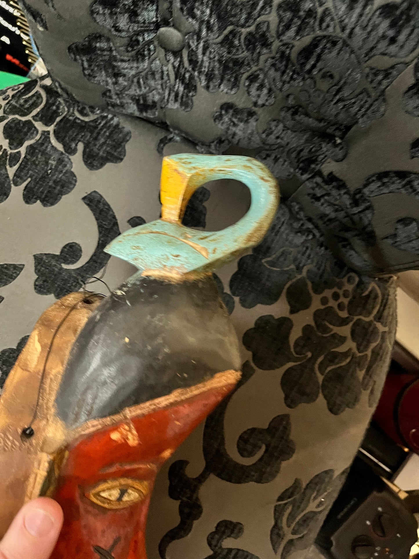 16 inch old polychrome Indonesian ceremonial mask