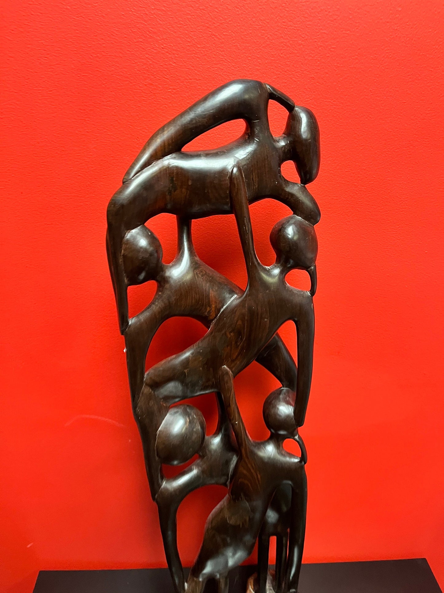Rare 34 inch tall absolutely fantastic Makonde abstract  ebony wood statue  mint condition, vintage African beauty  truly a museum piece