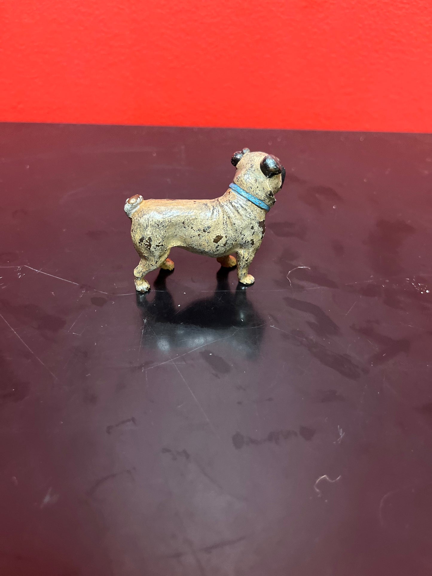 Authentic fabulous 2 inch long, Franz Bergman antique Austrian bronze of a pug dog great patina absolutely fabulous