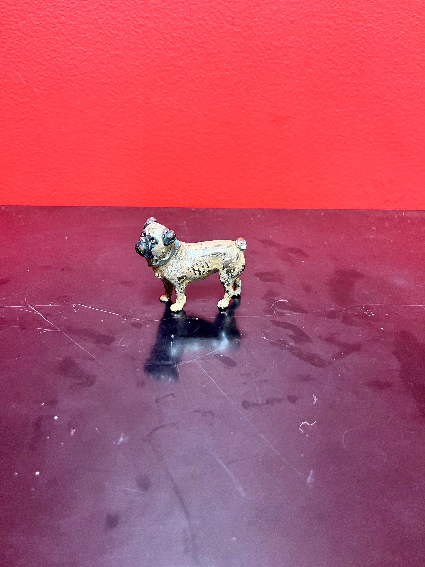 Authentic fabulous 2 inch long, Franz Bergman antique Austrian bronze of a pug dog great patina absolutely fabulous