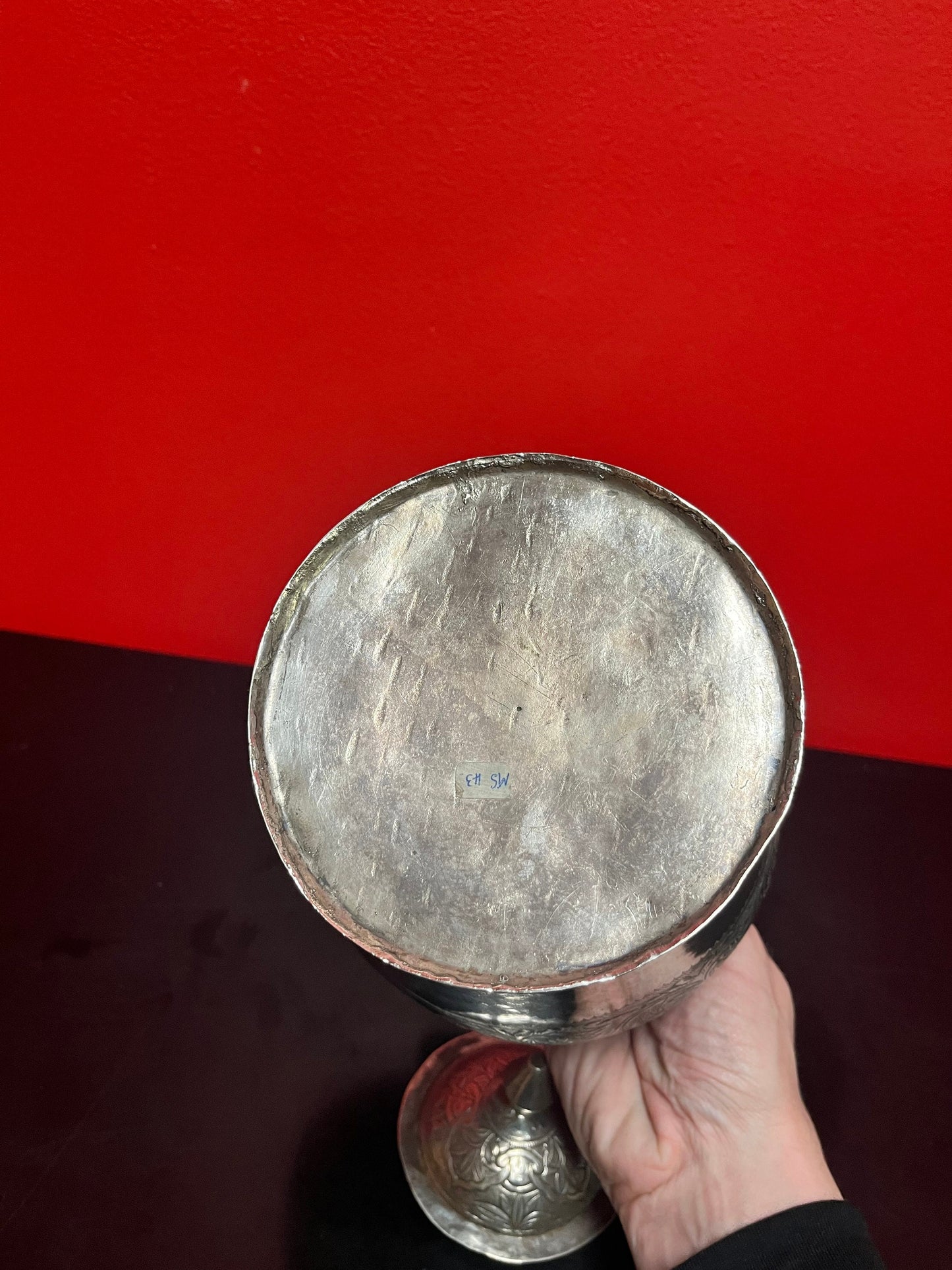 Fabulous solid Indian Raj  heavily engraved chested sterling, silver lidded urn  550 grams  intense piece of silver history  550 grams