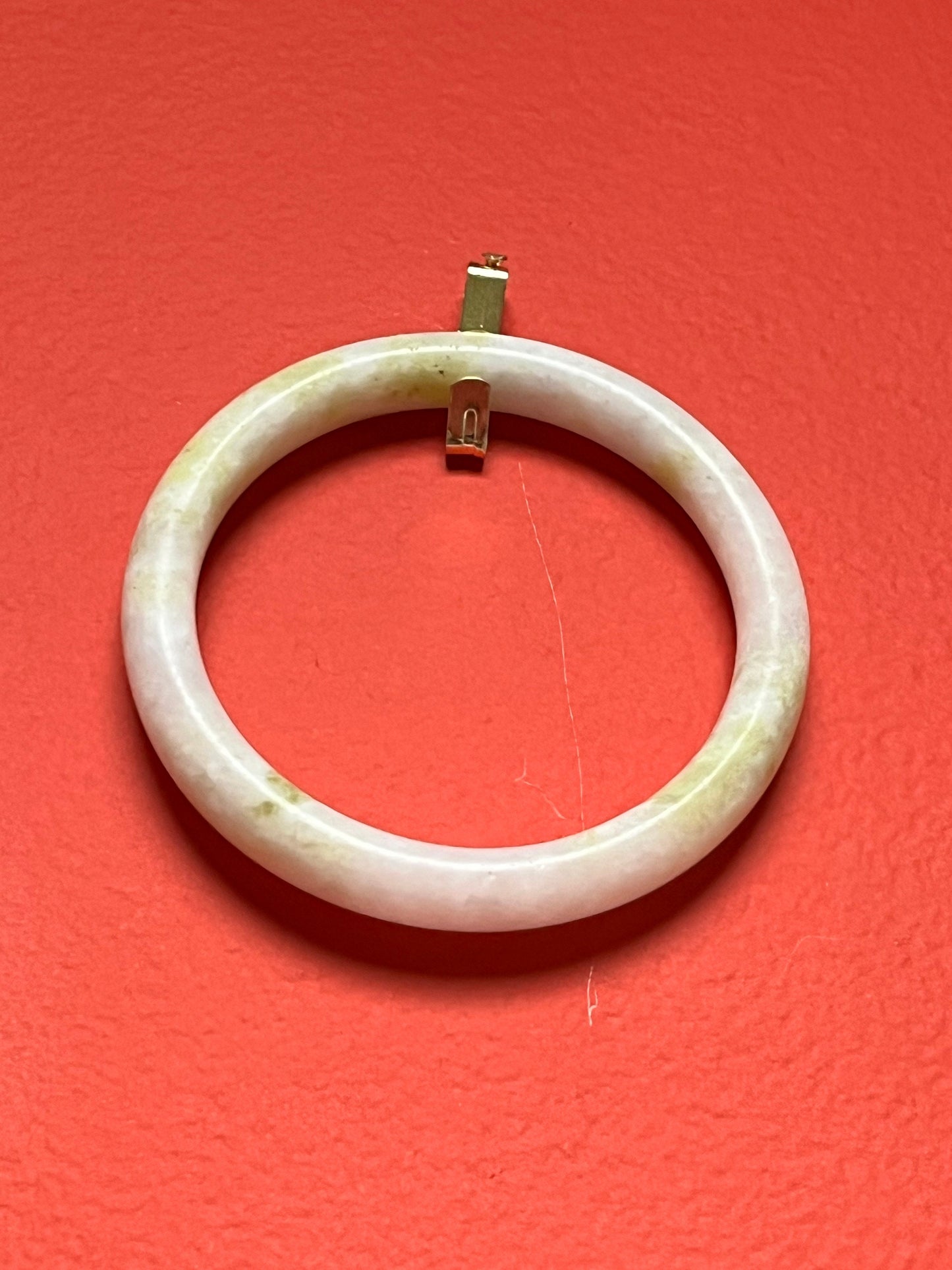 An  Absolutely stunning and unusual Chinese antique moss green jade 3 inch bangle bracelet - wowzers