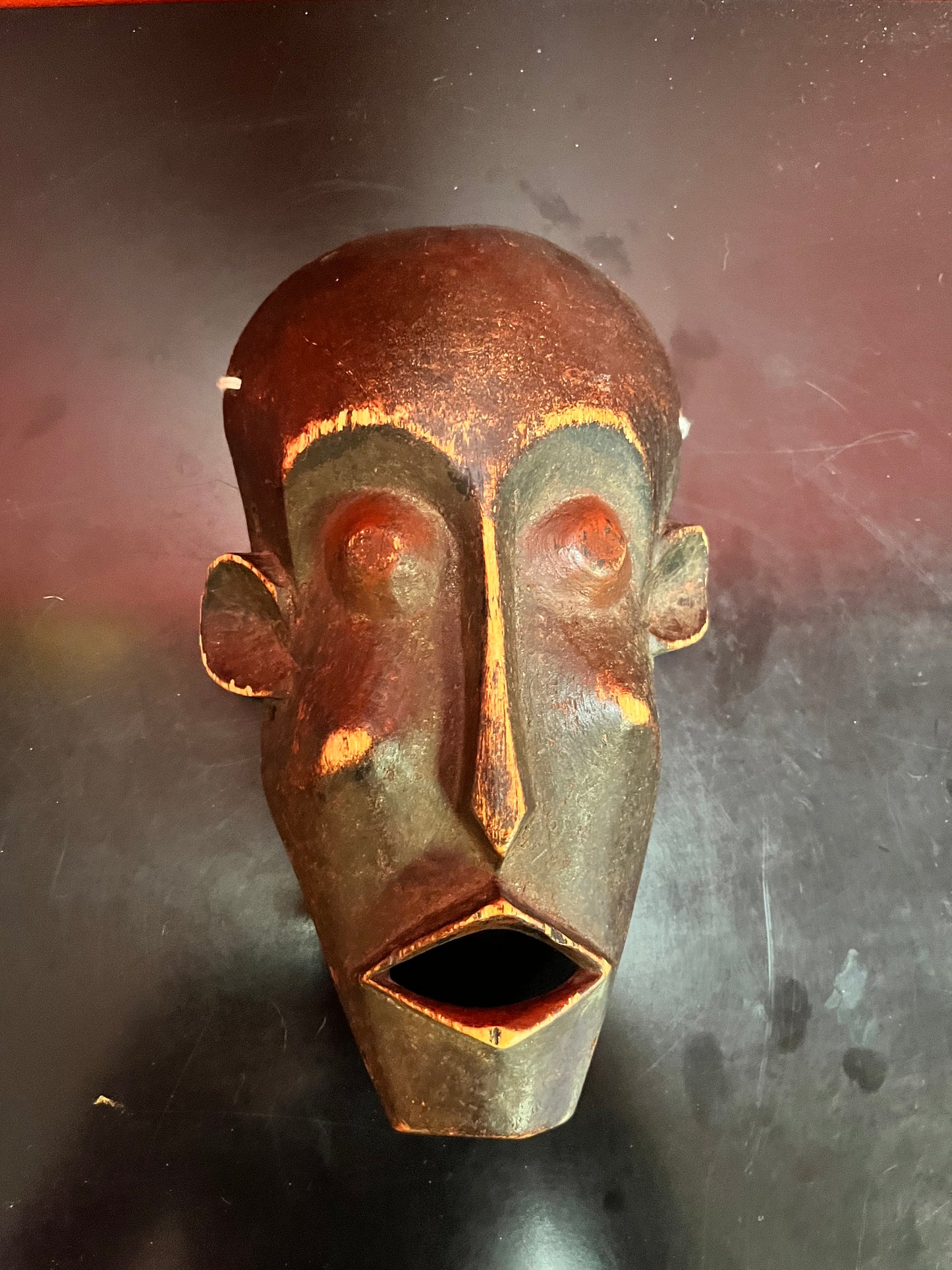 An  Amazing 10 inch tall African Dan passport mask   wonderful condition and patina  old beauty  wow wow