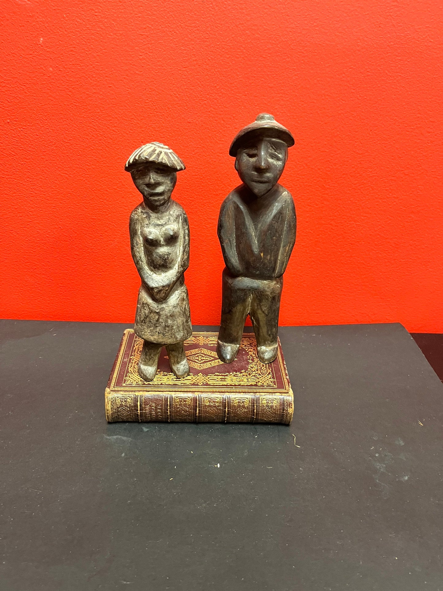 Fabulous antique Ethiopian grave marker statues 8 and 9 inches high wonderful historical value and Great patina wow