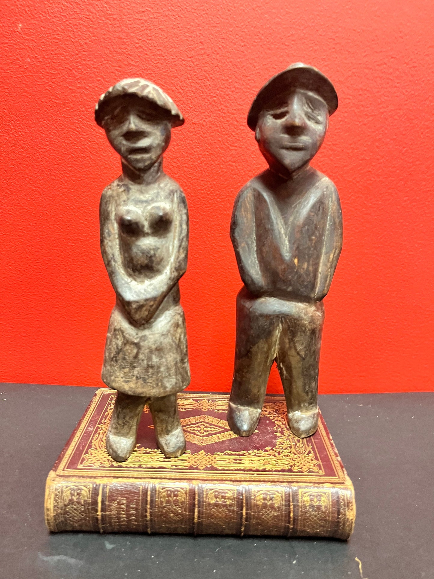 Fabulous antique Ethiopian grave marker statues 8 and 9 inches high wonderful historical value and Great patina wow