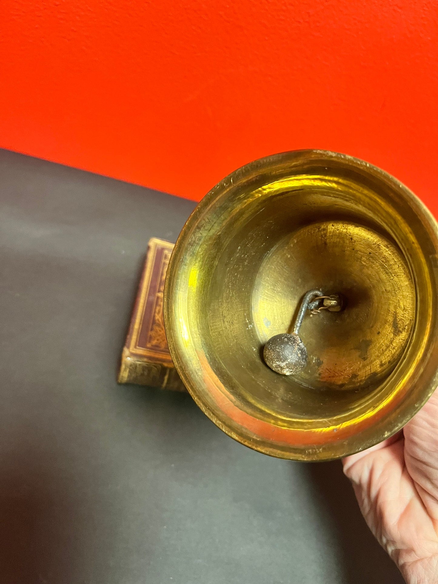 Lovely 7 inch tall heavy brass temple bell with great sound value priced