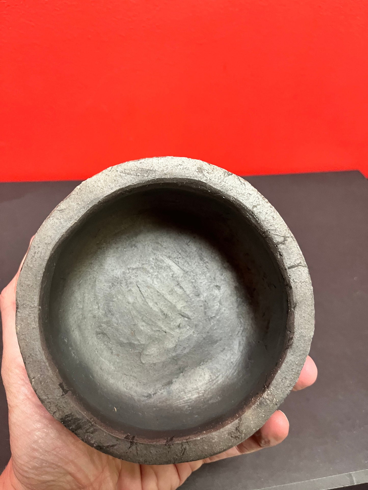 Unique 5 x 3 high early Navajo pottery bowl wonderful glaze and texture