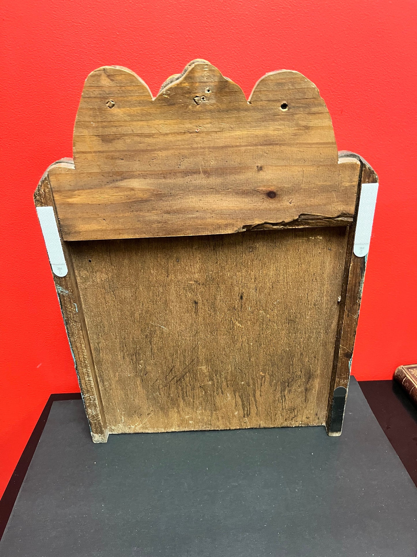 Stunning south American museum quality antique super old religious shrine or wall hanging 22 x 15 x 3- wonderful polychrome piece