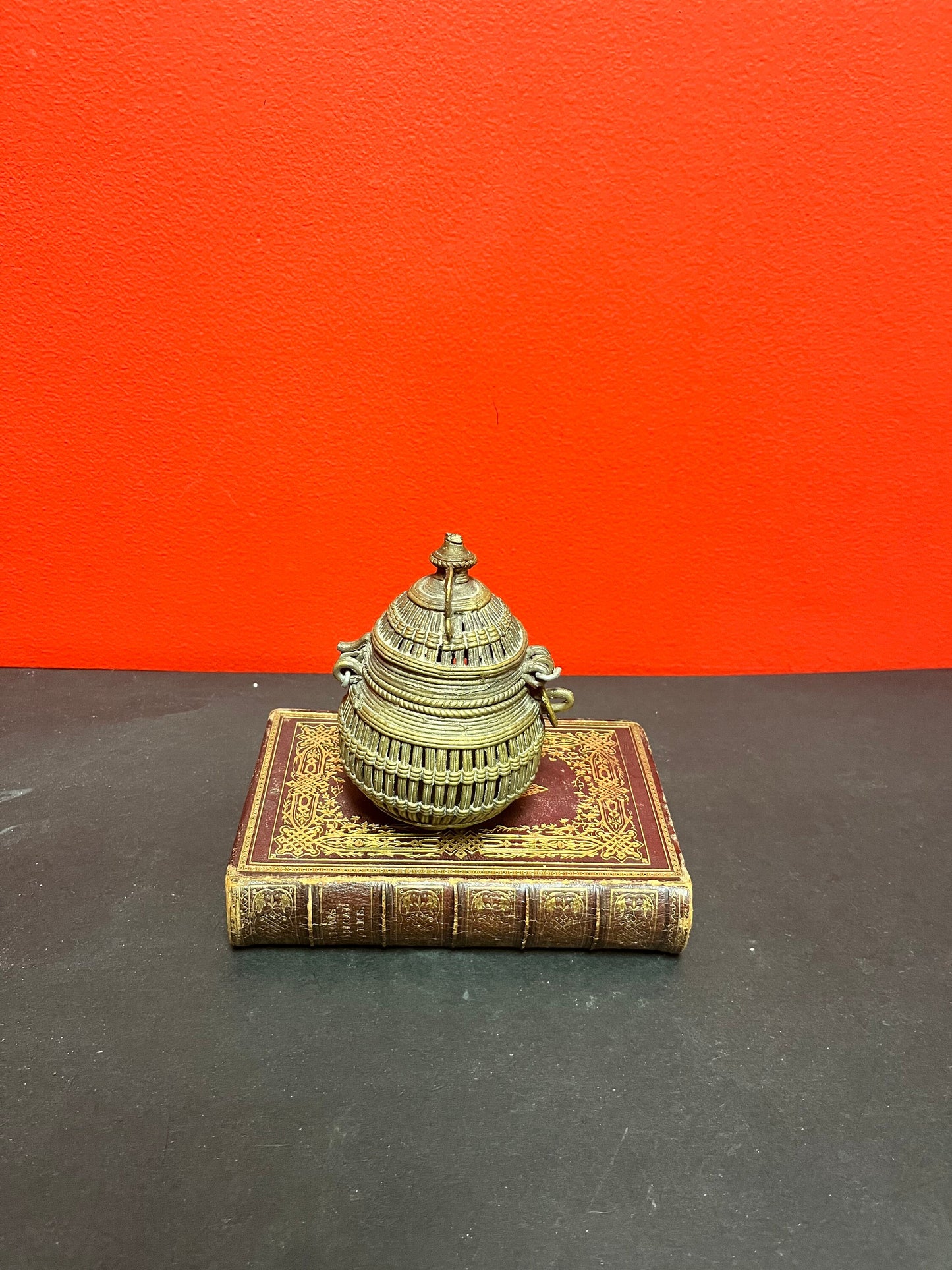 5 inch bronze Indian cricket cage unique and cool