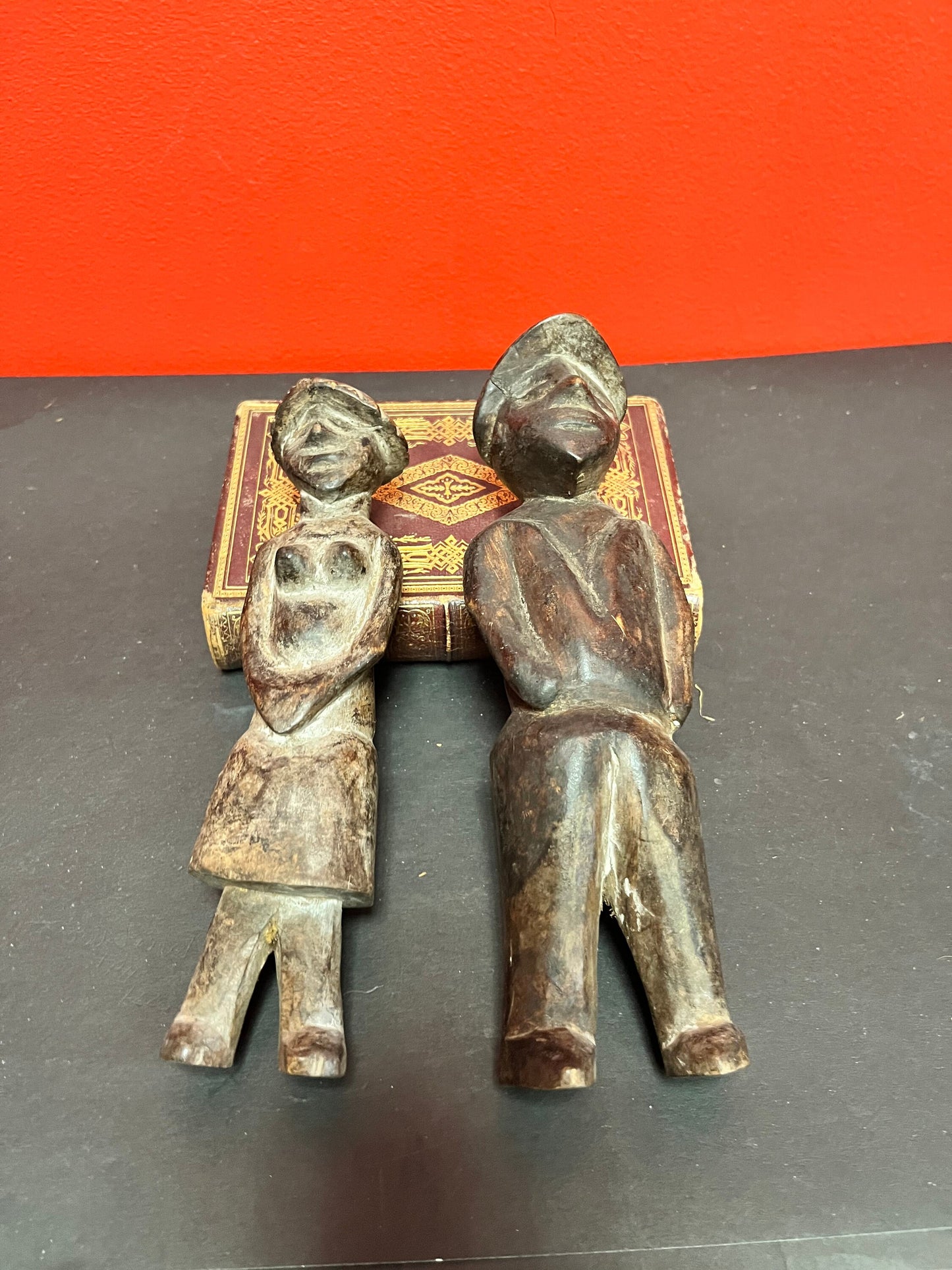 Fabulous antique Ethiopian grave marker statues 8 and 9 inches high wonderful historical value and Great patina wow