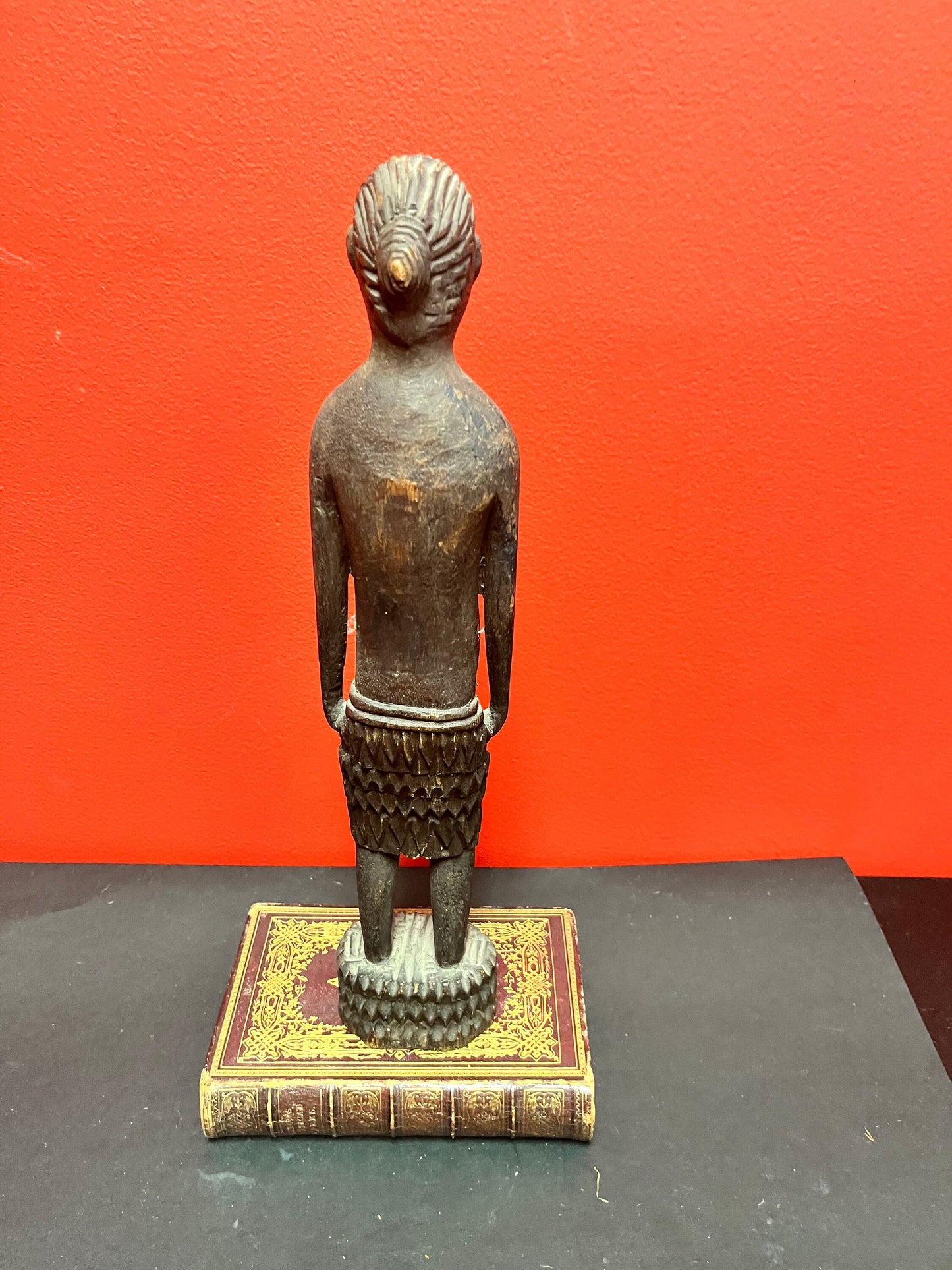 A Stunning antique 14 inch tall western African statue of a lady wonderful Patina and detail